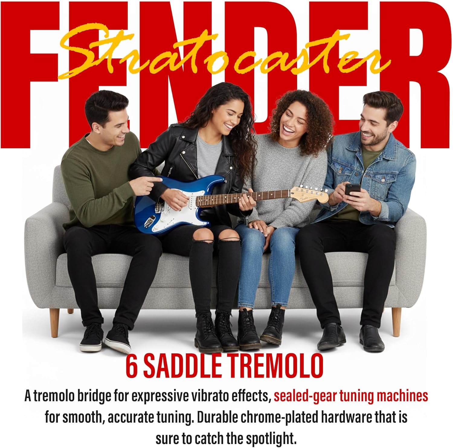 Fender Squier Sonic Stratocaster Pack - Sapphire Blue Transparent Bundle with Frontman 10G Amp, Gig Bag, Instrument Cable, Strap, and Picks