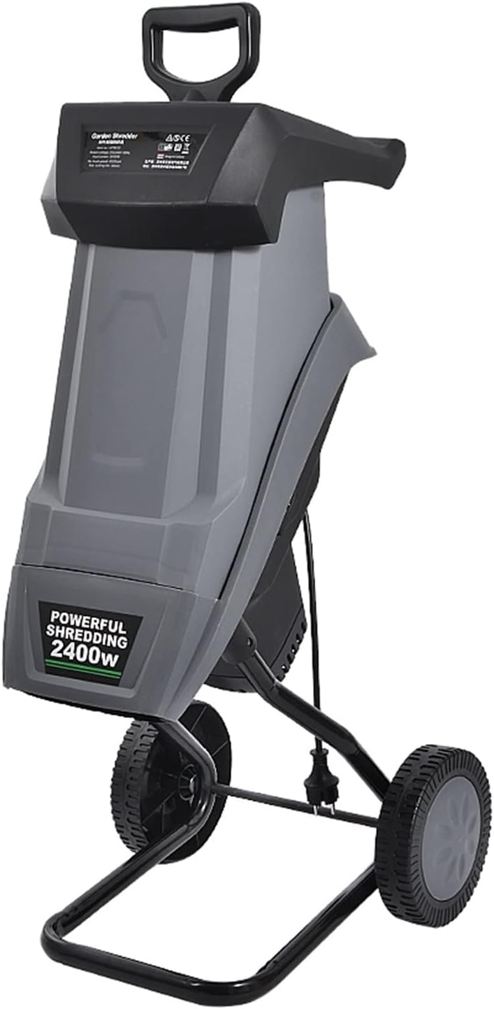 HT6533 Powerful Wood Chipper Branch Crusher Electric Breaking Machine 2400W Tree Branch Crushing Machine Garden Tool with Efficiency(Branch Crusher)