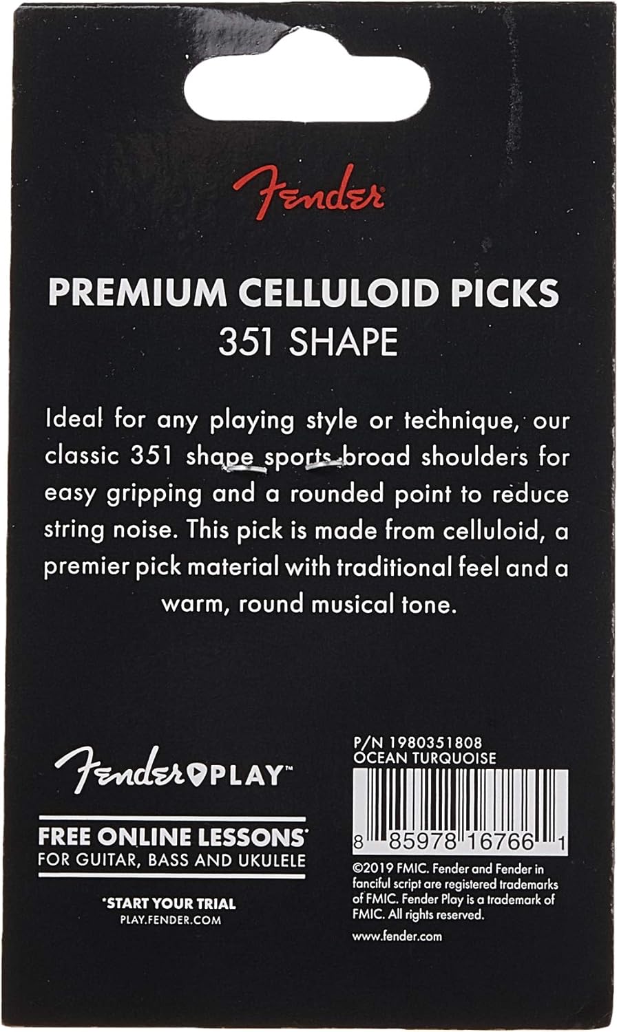 Jasmine S35 Acoustic Guitar, Natural & Ocean Turquoise, Spruce Top, Nato Back & Sides, Chrome Tuning Machines, Pack of 12 Fender Premium Celluloid Guitar Picks, Medium, 351 Shape, Ocean Turquoise