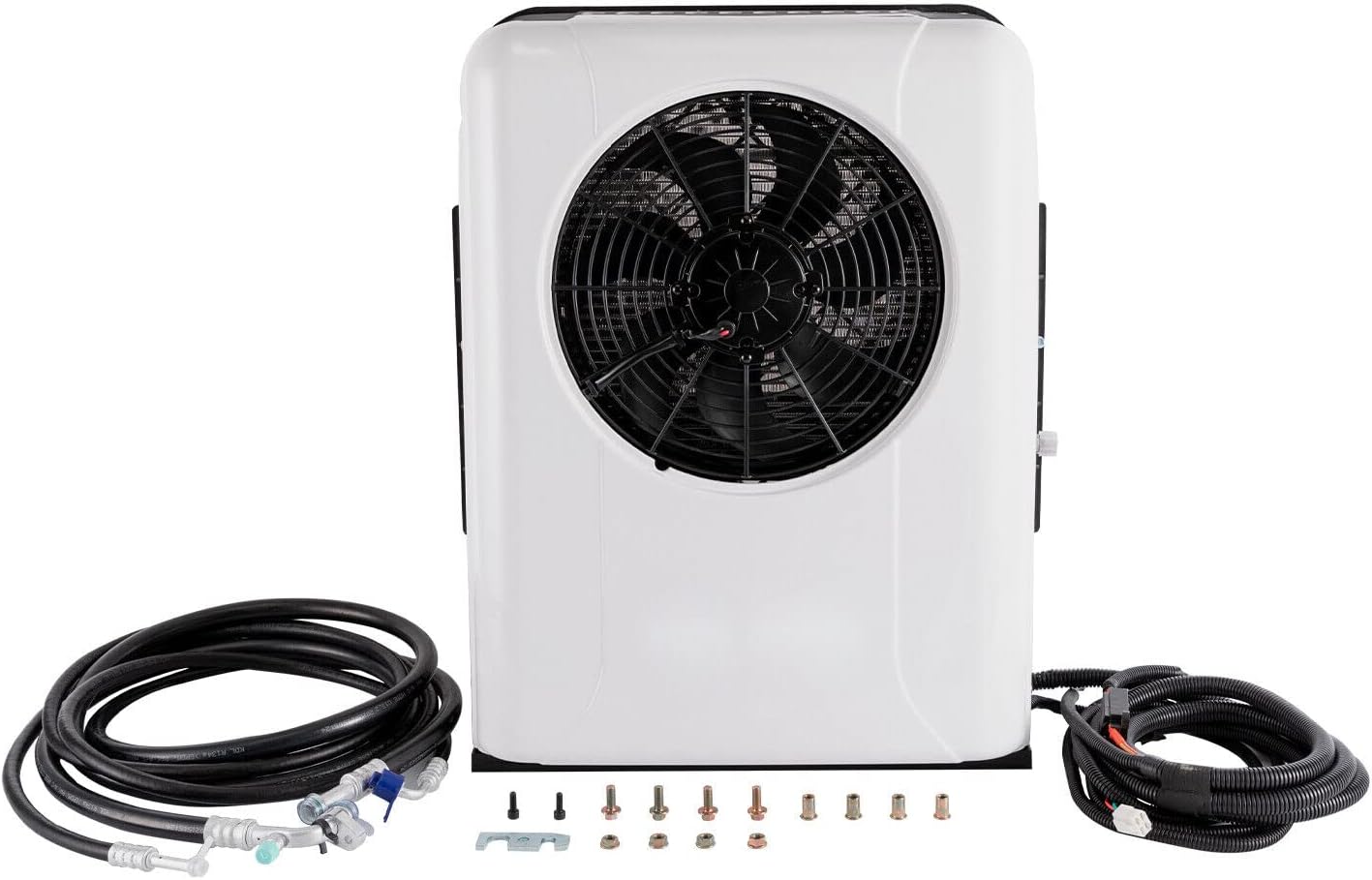 CNCEST 24v Air Conditioner Truck Bus RV Air Conditioner Kit Universal Electric A/C Unit for Cab Cooling Portable Split AC with High 12000BTU for Caravan or Truck Cab Two Packages (White 24V)