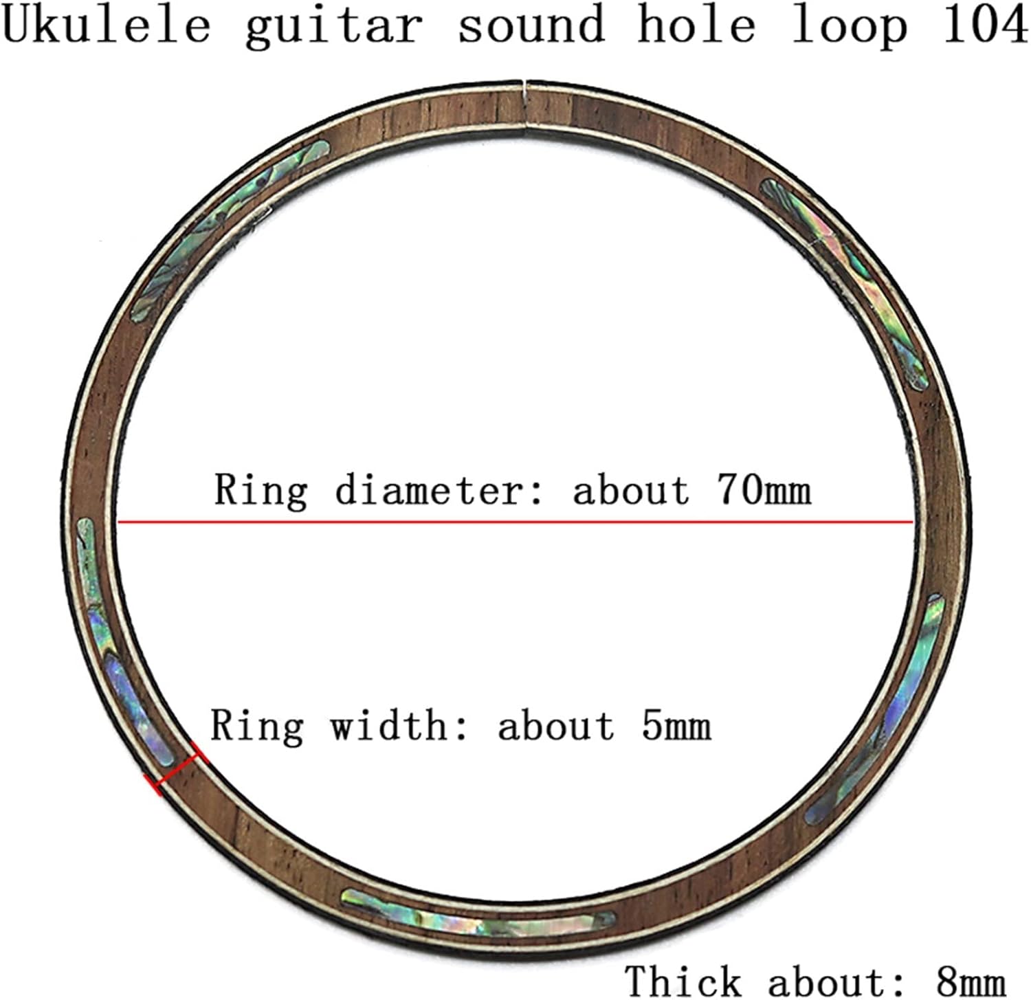 FLFL Four-String Guitar Sound Hole Circle Rosewood Maple Abalone Color Shell Mosaic Caliber Guitar Parts (Color : 104)