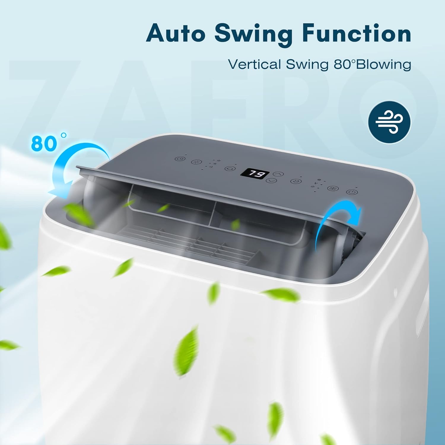 ZAFRO Portable Air Conditioner,12000 BTU Air Conditioner for Room Up to 550 Sq. Ft,3-in-1 Portable AC Unit,Cool & Dehumidifier & Fan Modes, Portable AC with Remote Control,White