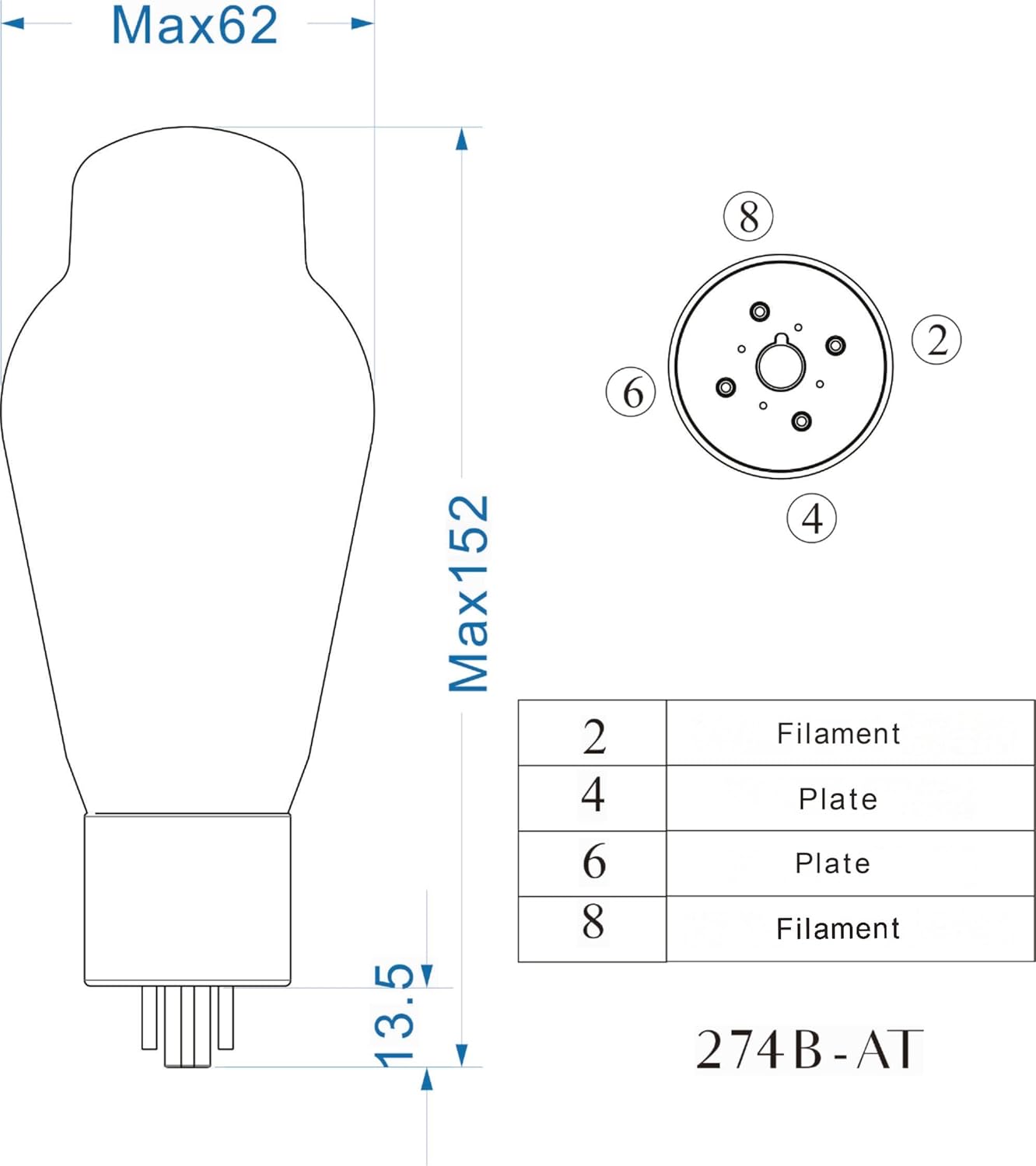 PSVANE Horizon Series 274B-AT / 5U4G Vacuum Tube Amplifier (1 PACK)