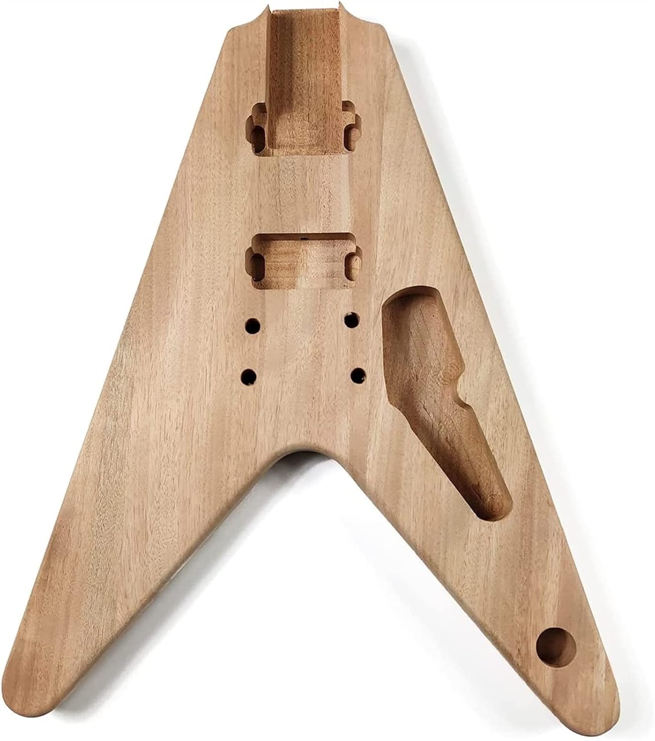 TSTS DIY 6 Strings Solid Mahogany Flying V Style Electric Guitar Body Builder Kit Guitar DIY Accessory