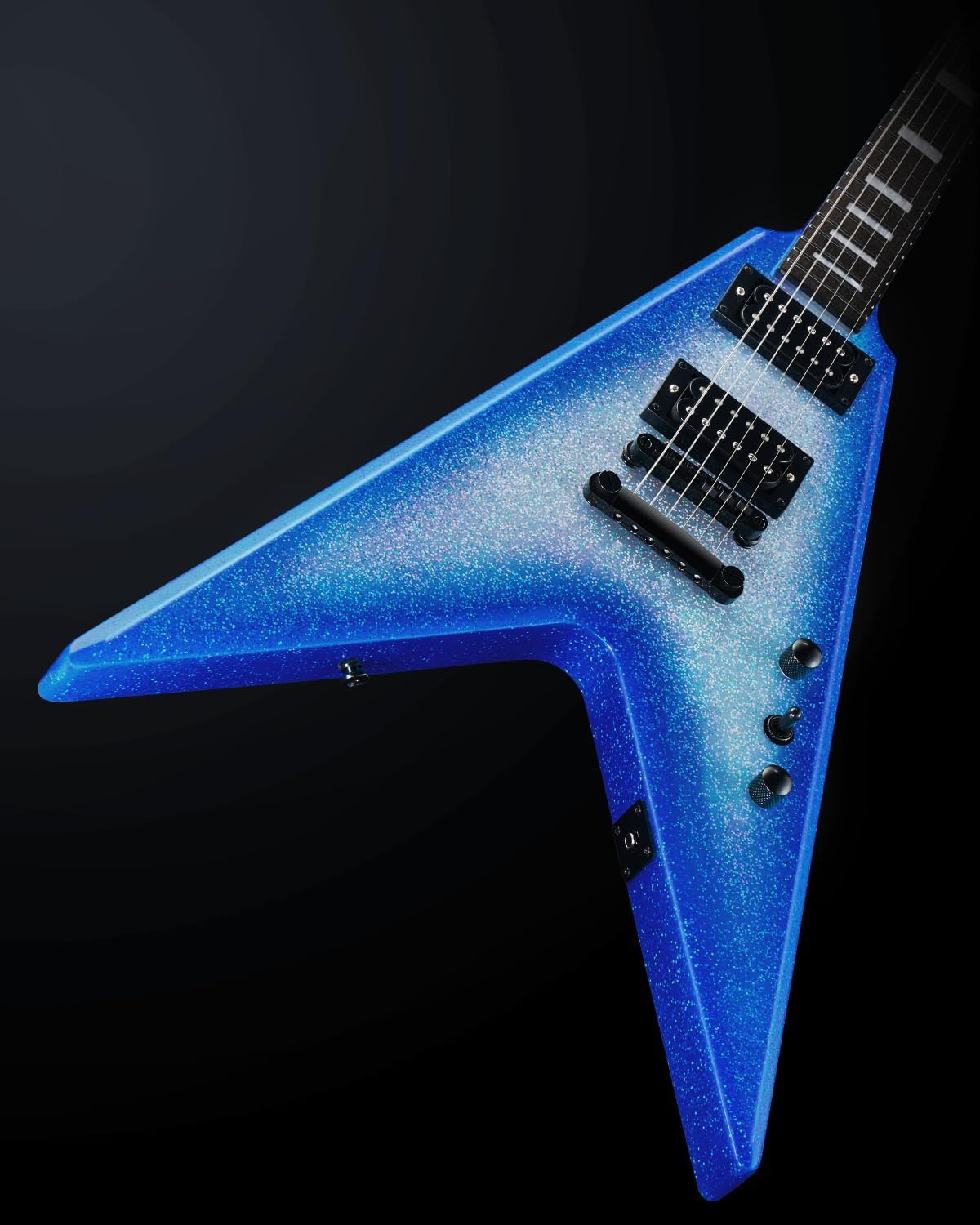 WestCreek CERBERUS Solid Body Electric Guitar, V Heavy Metal Guitar, Right Handed, Rounded End Frets, Bone Nut, Rosewood Fretboard, Mahogany Body