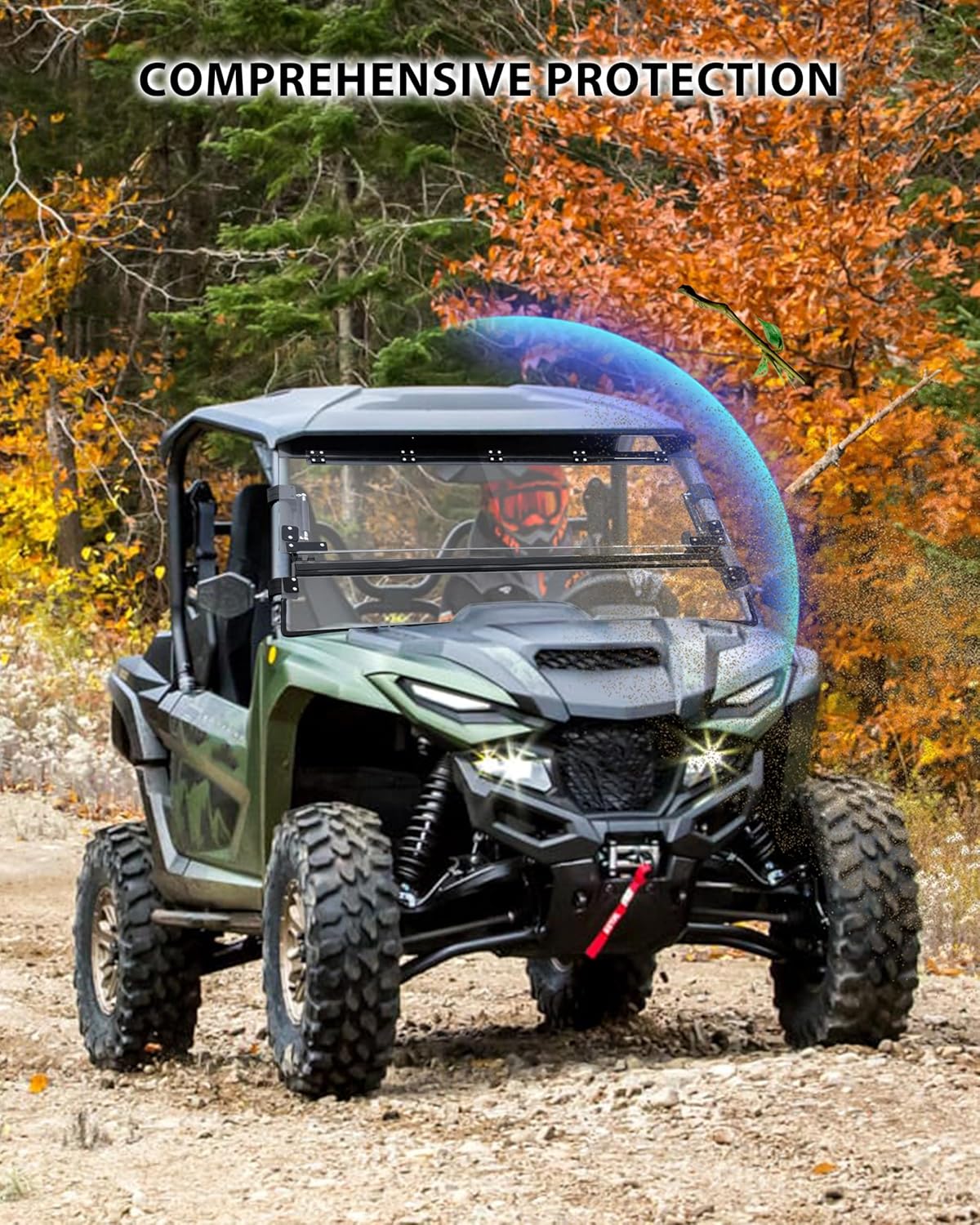 SAUTVS Flip Up Windshield for Yamaha Wolverine RMAX 1000 2021-2025, Clear 1/5