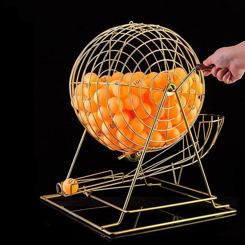 Hand Shake Ball Number Selector Ball Manual Metal Bingo Cage Lottery Machine for Entertainment Venues, Shopping Malls and Supermarkets