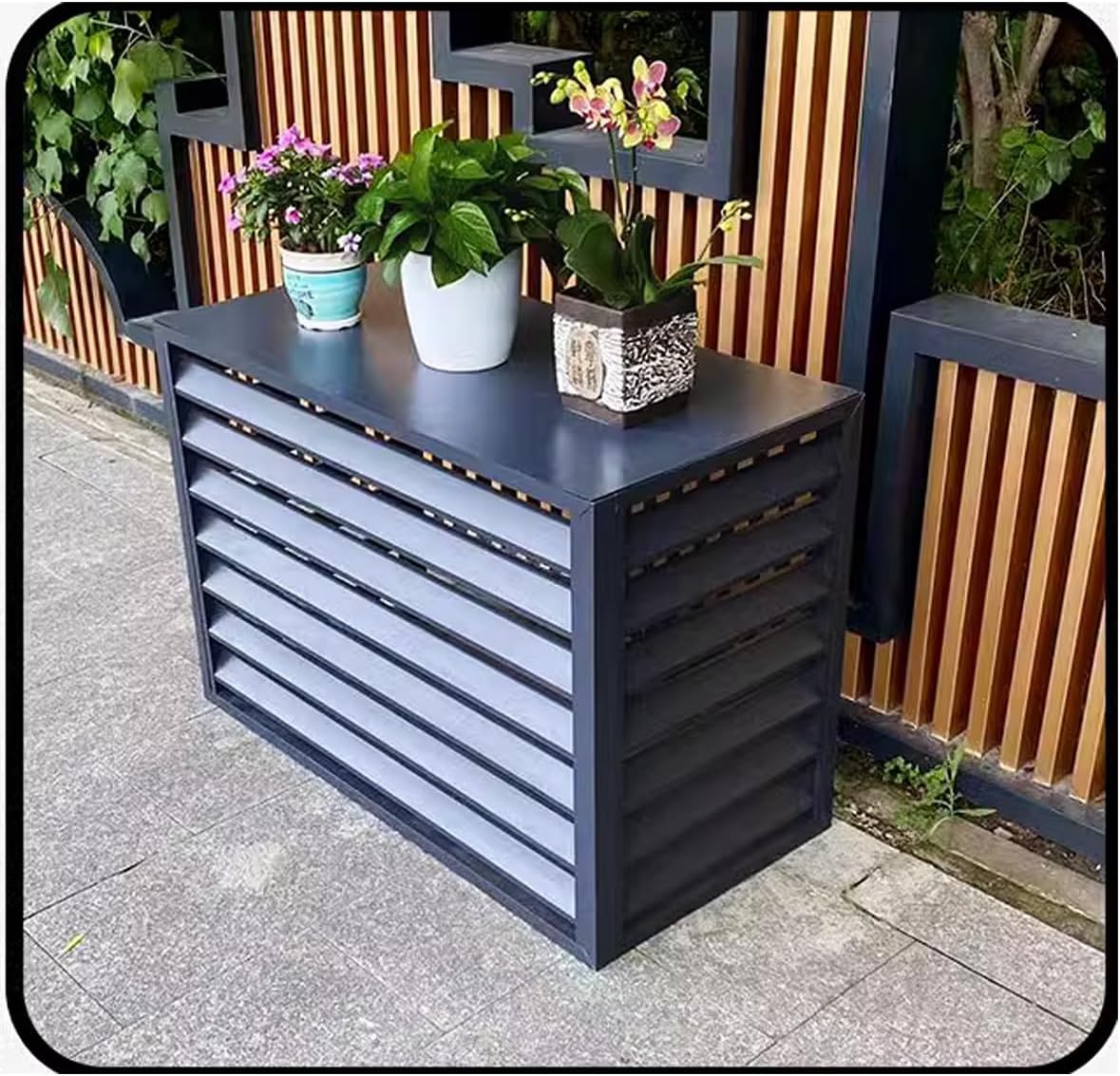 Cover for Outdoor Air Conditioner Covers for Outside Units Decorative Privacy Screen Air Conditioner Protection Cover Weather Resistant Privacy Fence