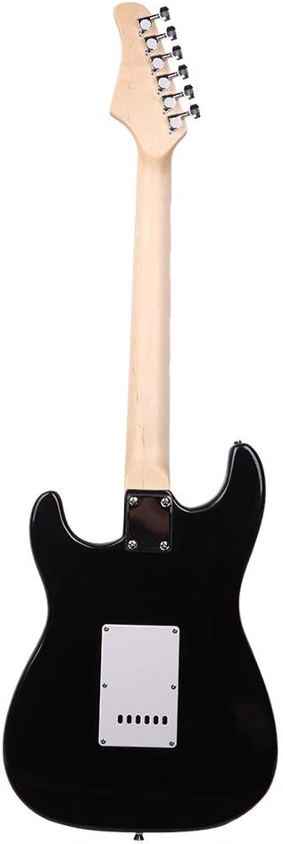 39 Inch Electric Guitar, Rosewood Fingerboard Electric Guitar, w/Picks, Strap, Cord, Bag, Tremolo Arm, for Beginner and Intermediate Performer (Black)