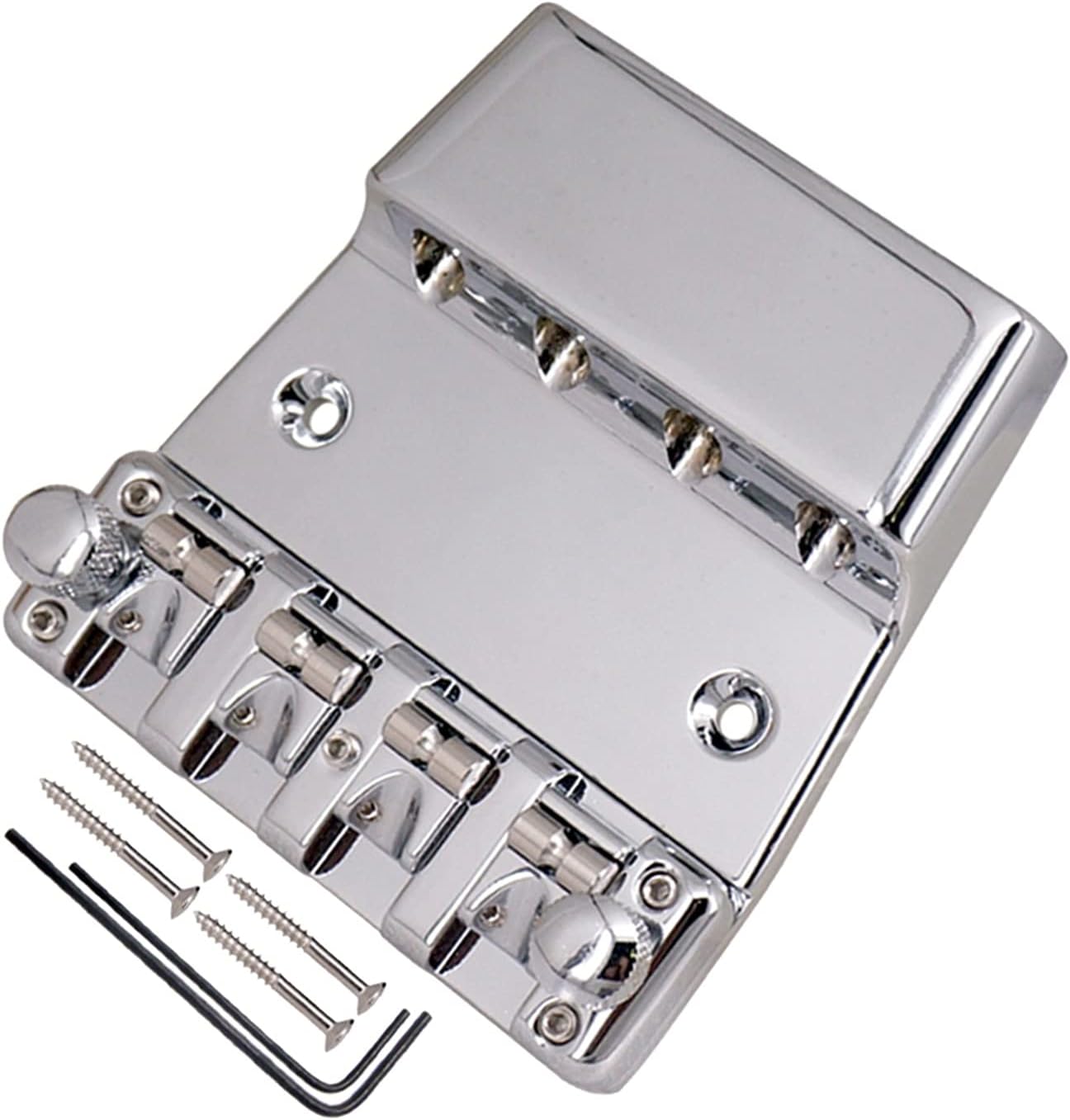 4 String Hard Tail Hardtail Fixed Bass Guitar Bridge Bass Parts Accessory Adjuatable and Detachsble Electric Guitar Bridge