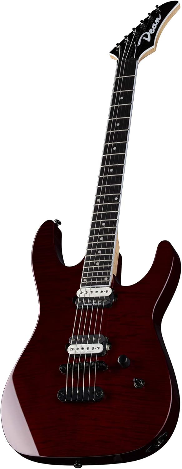 Dean MD 24 Select Flame Top Electric Guitar, Trans Cherry