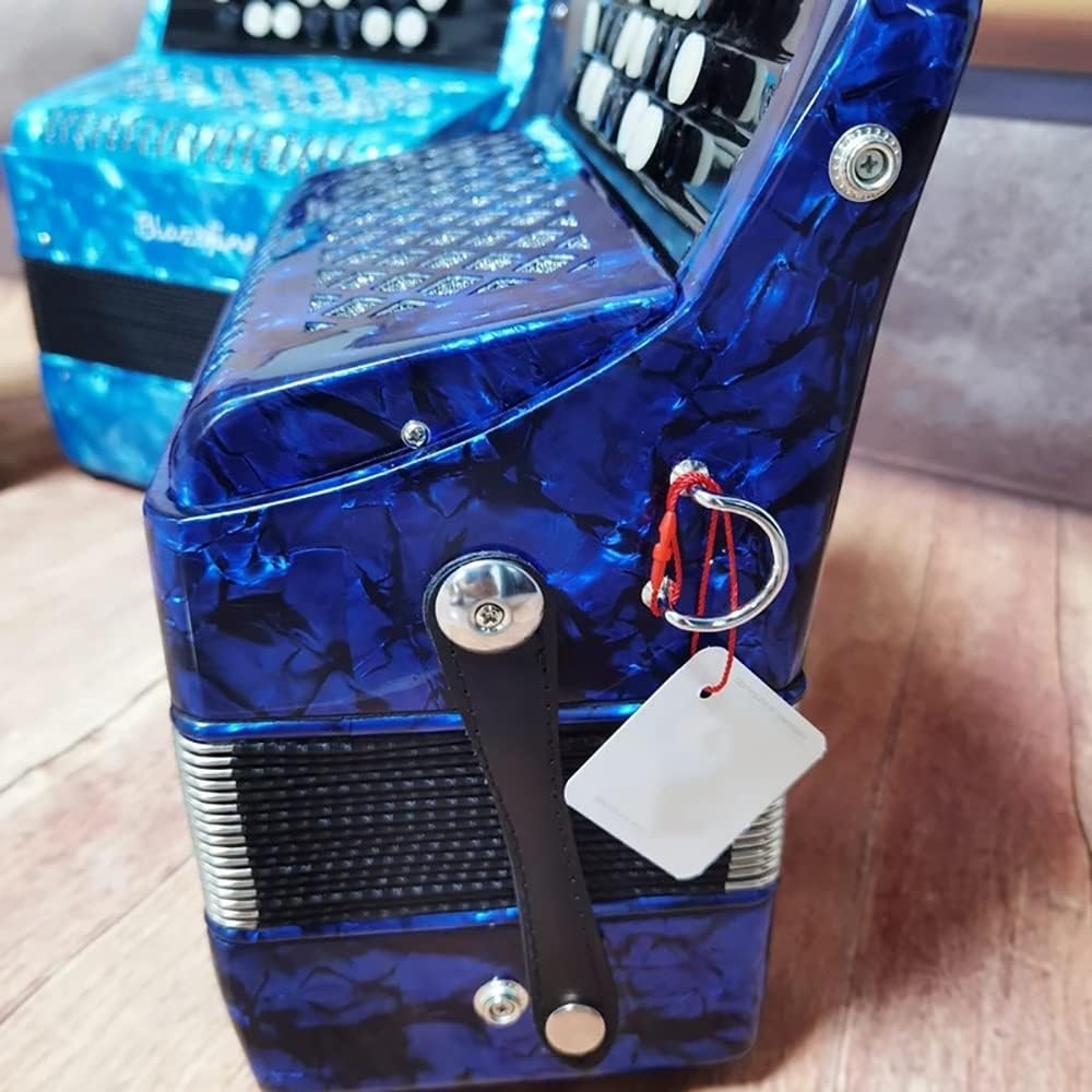 22 Keys 8 Bass Accordion Concertina, Excellent Gift for Children and Friends, with Strap and Accordion Backpack, Music Accordion Instrument
