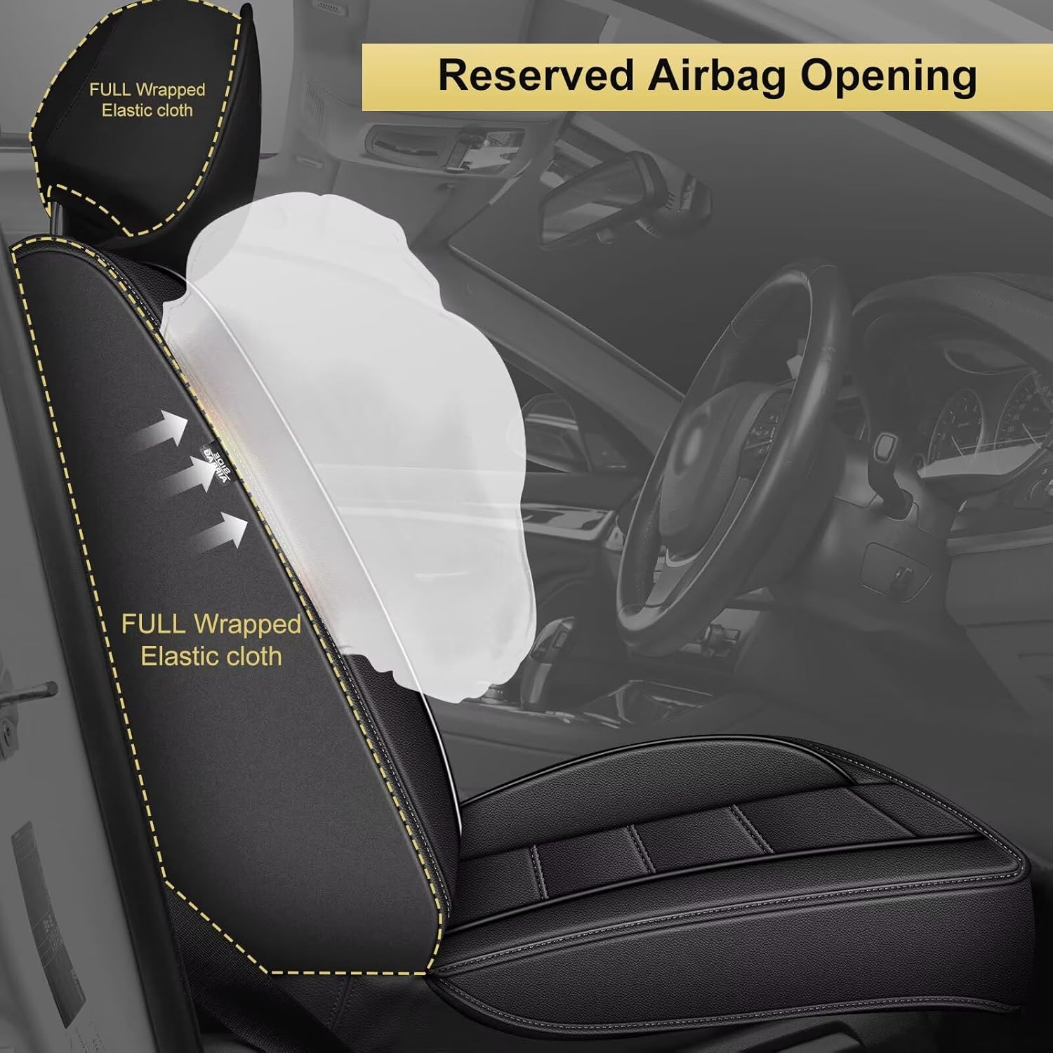 Car Seat Covers 2 Front Seat Fit for Subaru Crosstrek 2016-2026: Auto Interior Accessories, Waterproof Faux Leather Vehical Car Seat Cushions Cover(Black)