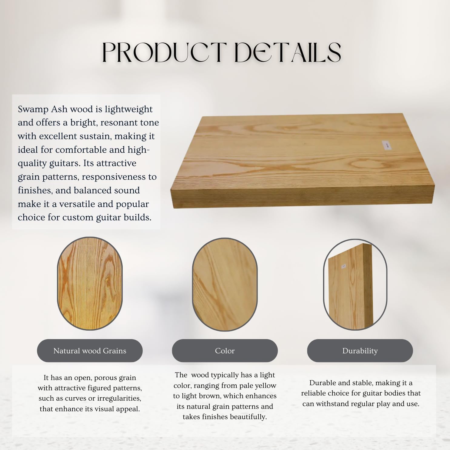 Exotic Wood Zone | Swamp Ash Electric/Bass Musical Wood Body Blanks | Guitar Luthier Tonewood Suppliers | Glued Planed - 21