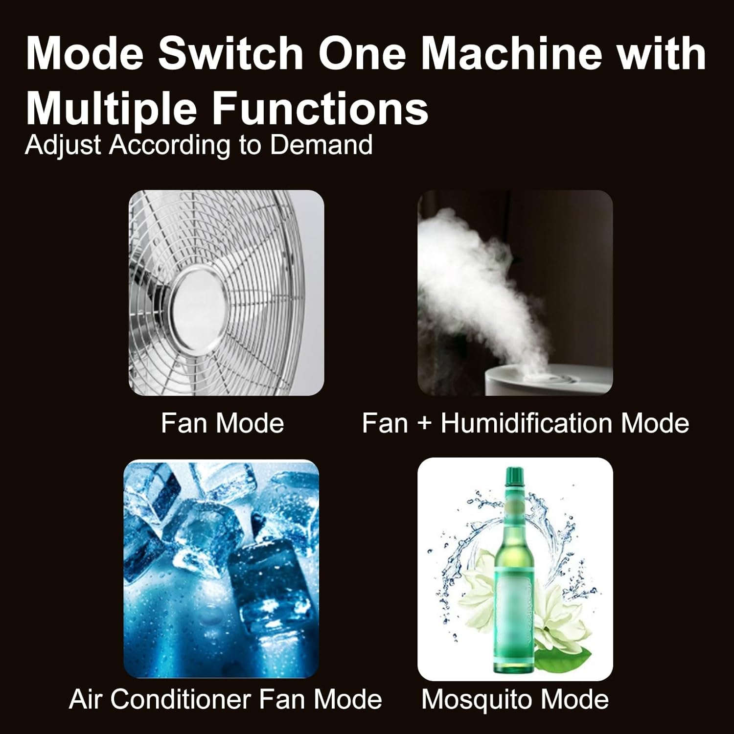 Air Conditioner Fan Evaporative Air Cooler 3 Speeds, with Misting Function, 120° Oscillation Swamp Cooler, for Office, Home, Room, Outdoor(Size:88cm-50L)