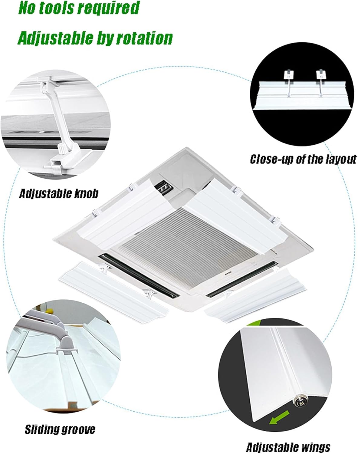 Air Conditioning Baffle, Central Air Conditioner'S Register and Grille, Ceiling Air Conditioner Deflector for Office/Home