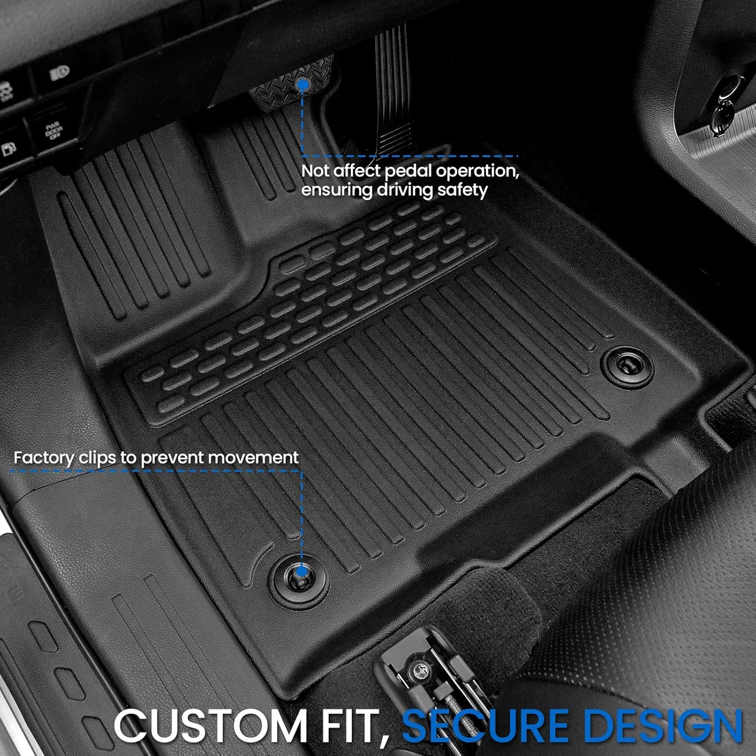 Floor Mats Set for 2021-2025 2026 Toyota Sienna (Only for 7 Seats), All Weather TPE Backrest Mat Trunk Lower Well Mat Cargo Liner Door Sill Guards Accessories (7 Seats Full Mats Set)