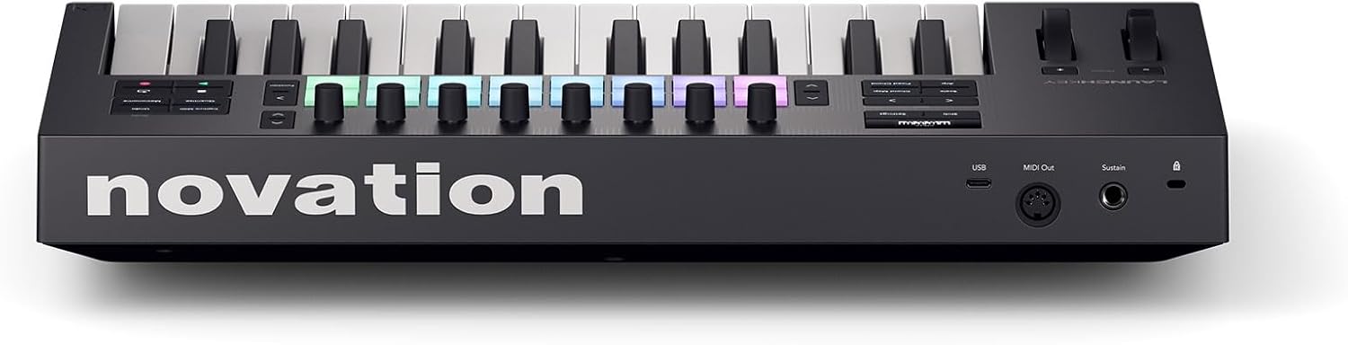 Audiosavings Bundle: Novation LAUNCHKEY 25 MK4 25-Key USB MIDI Ableton Live Keyboard Controller Bundle with Rockville RMC-XLR High-End Metal DJ Handheld Wired Microphone Mic w (2) Cables (2 Items)