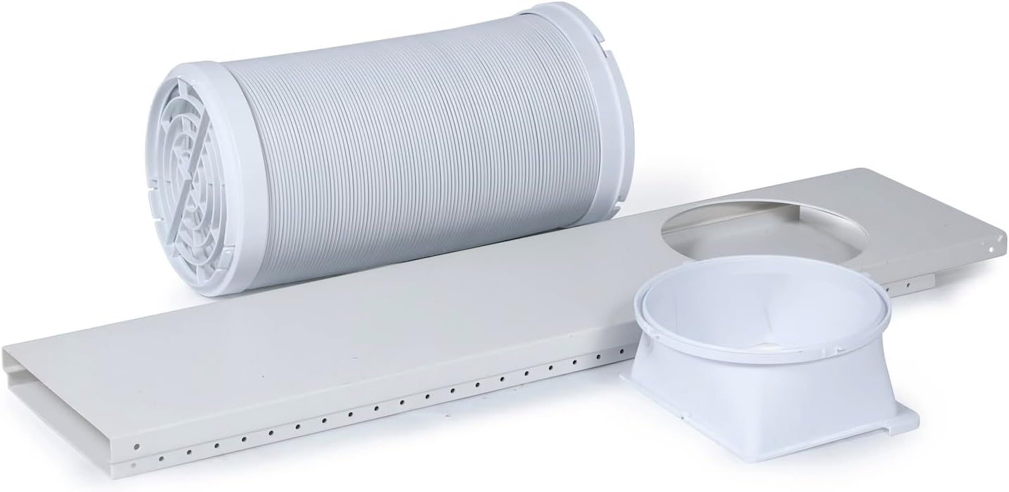 BLACK Smart Portable Air Conditioner, 12,000 BTU for Rooms up to 550 Sq. Ft., Smart Portable AC with Follow Me Remote and Window Kit, White