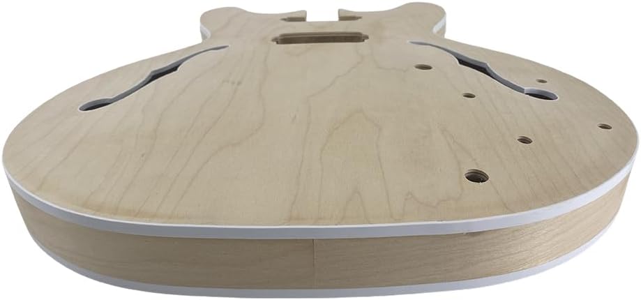 Semi-hollow Electric Guitar Kit, Maple Neck & Body, Rosewood Fretboard, 24.75