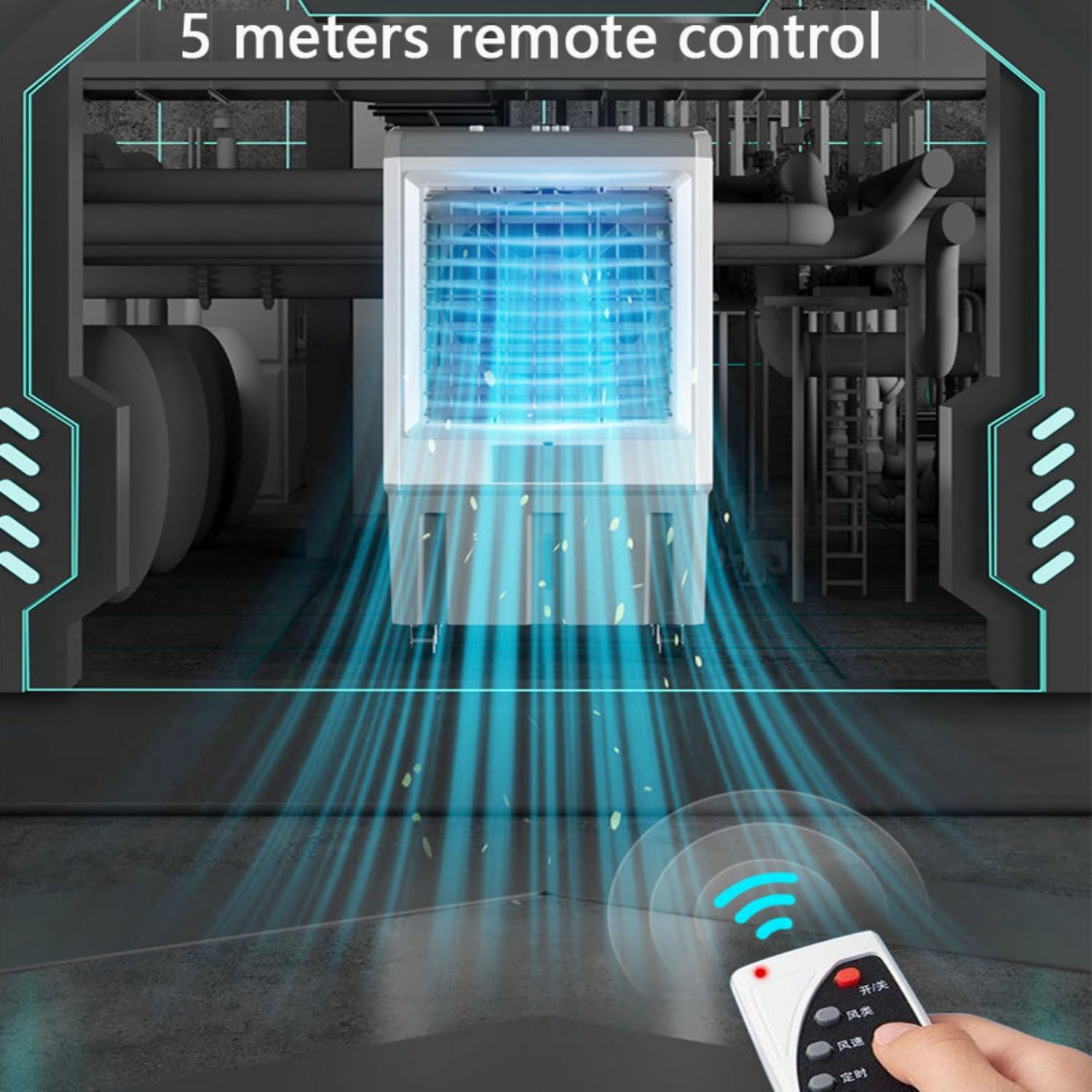 Portable Air Conditioner with 120° Oscillating Air Cooler with 3Speeds 12 Hour Timer Large Water Tank No Hose Needed Portable Air conditioning unit for Room Office Up to 120-150㎡