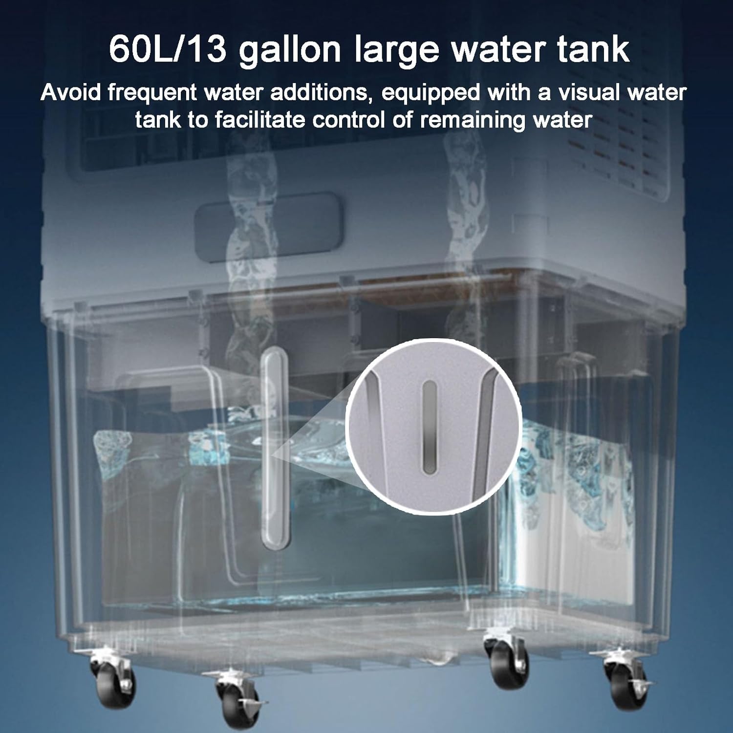 Evaporative Cooler, 3 in 1 Portable Air Cooler, Windowless Air Conditioner with 3 Speeds, Knob, 13 Gal Tank for Outdoor, Office, Home