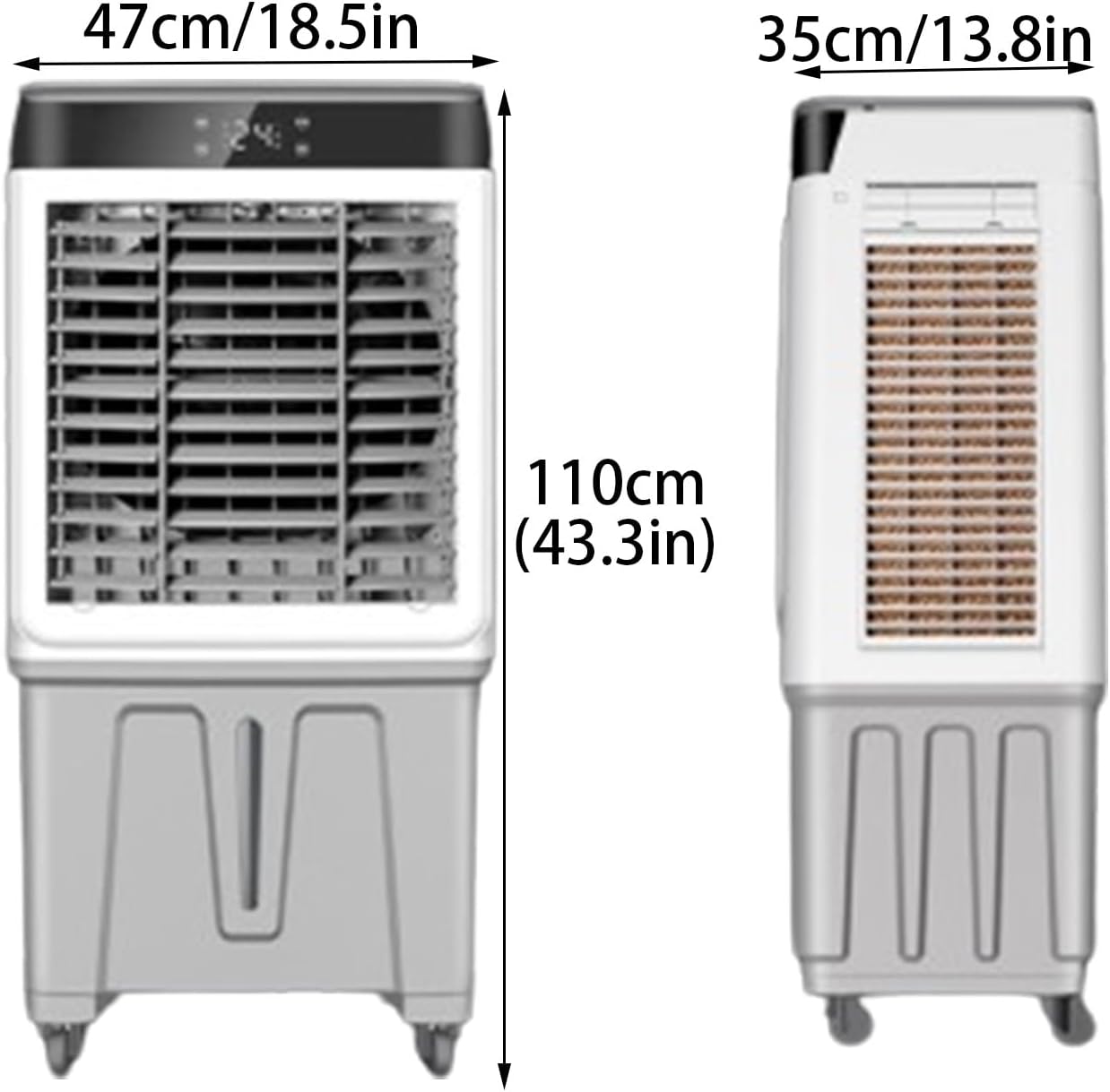 Portable Air Conditioners Fan, Evaporative Air Cooler with 3 Speeds and Water Tank, Quiet Air Cooler for Room Office Garage(47 * 35 * 110cm)
