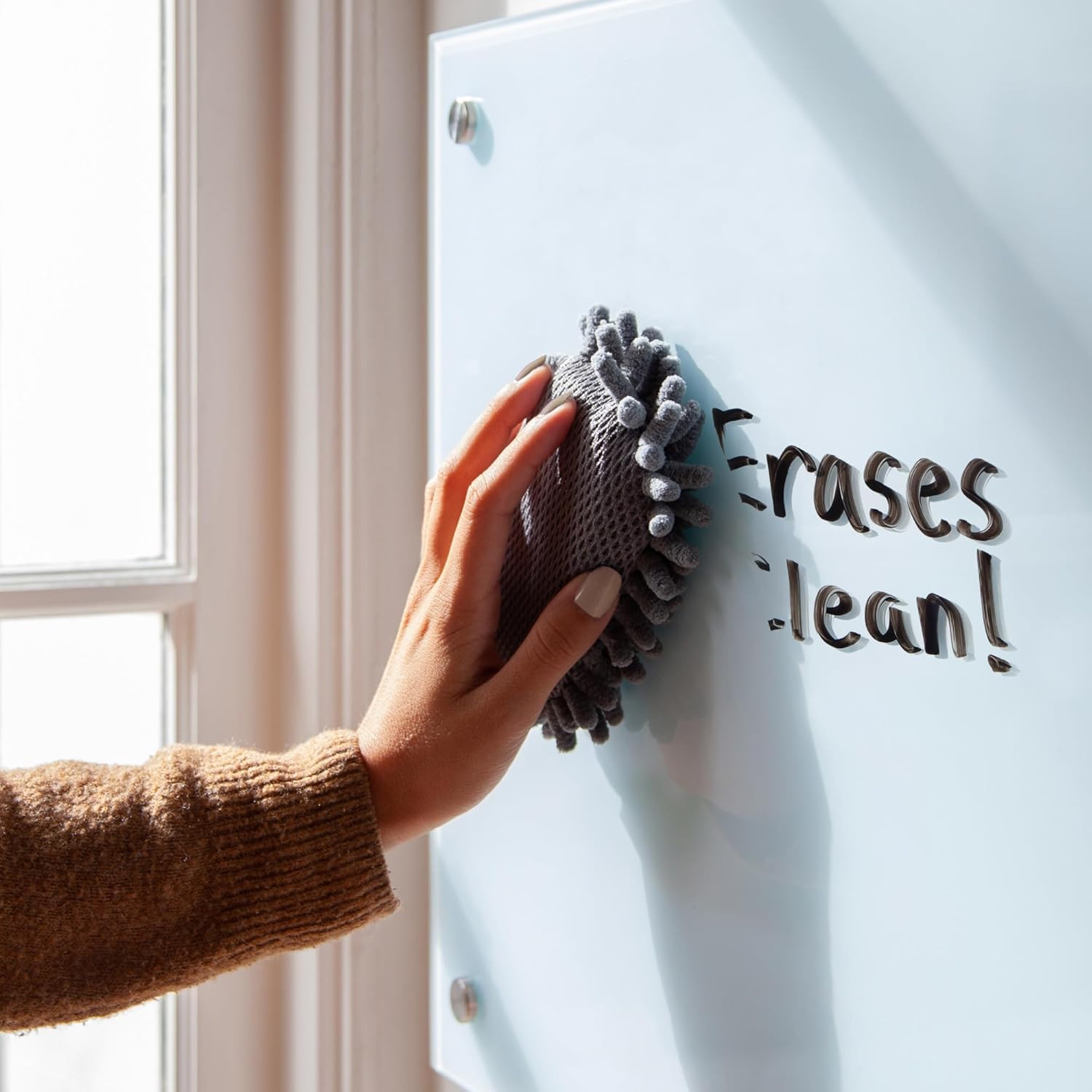 U Brands Magnetic Glass Dry Erase Board, 6' x 4', Infinity Frameless Mounting, White Surface, Accessory Tray, White (72