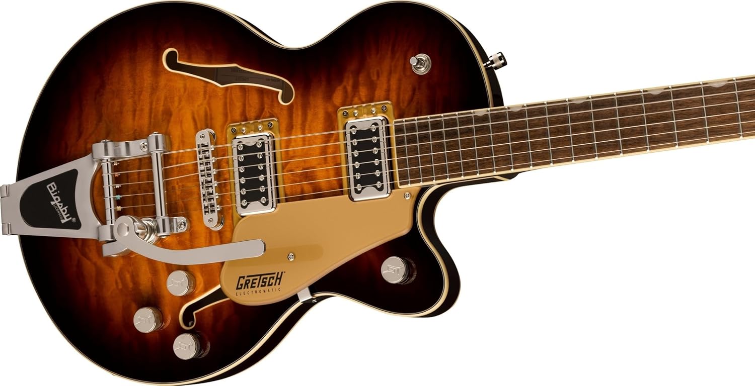 Gretsch G5655T-QM Electromatic Single-Cut 6-String Electric Guitar with Broad'Tron Humbucking Pickups (Right-Handed, Sweet Tea)