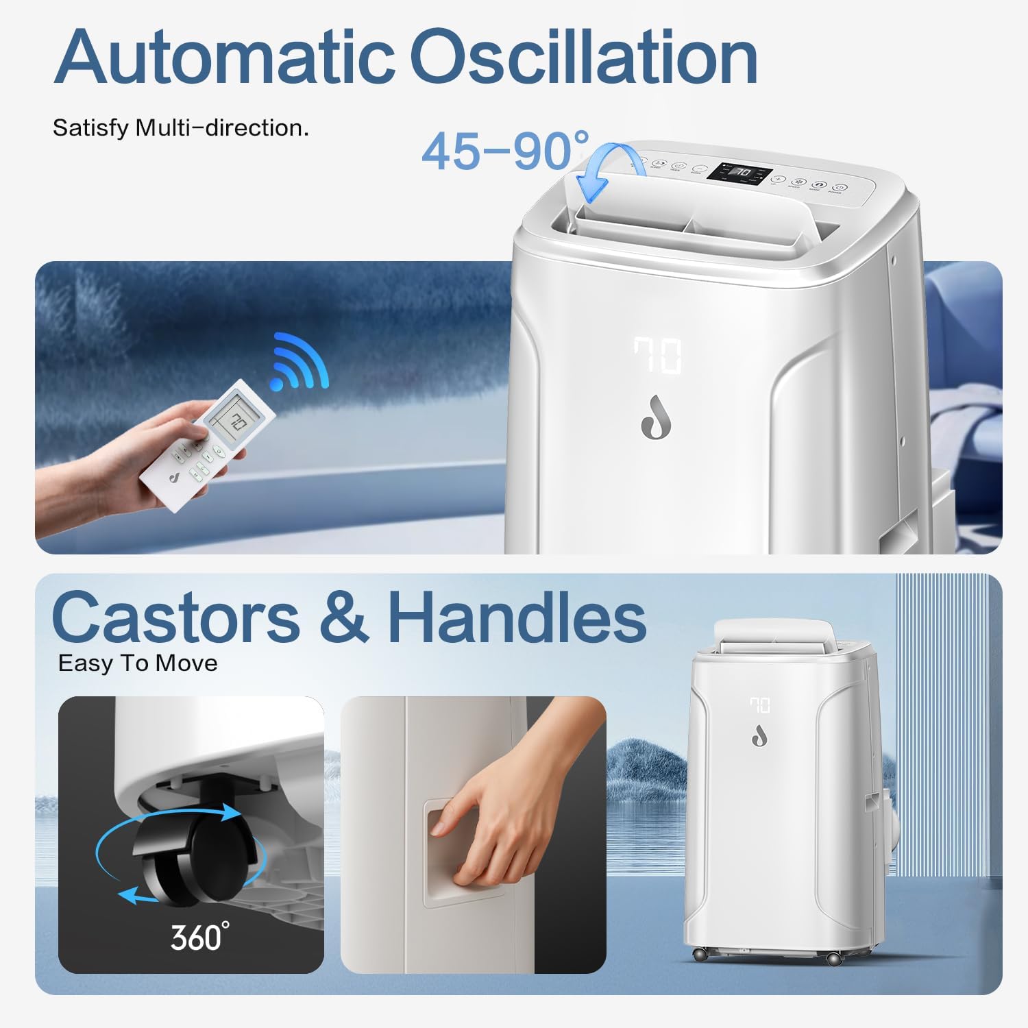 12,000 BTU Portable Air Conditioners Cools up to 550 Sq.Ft 4-in-1 Poratble Ac Units for Room with Cooling Dehumidifier Fan Sleep Mode 24h Timer Remote Control and Window Installation Kit Included