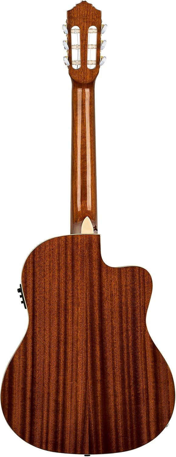 Ortega Guitars 6 String Family Series Pro Left-Handed Solid Top Acoustic-Electric Nylon Classical Guitar w/Bag, Full (RCE141NT-L)