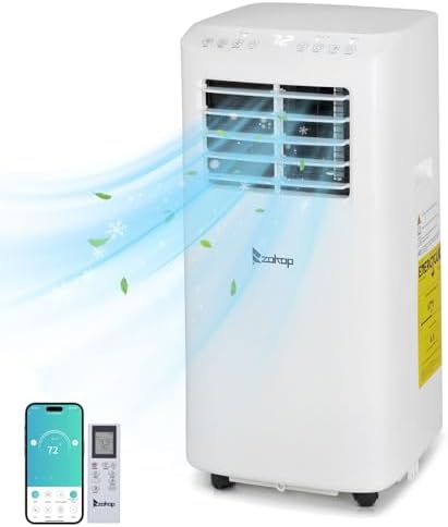 Winado Portable Air Conditioners 8000 BTU for Room Up to 200 Sq.Ft, 3-in-1 WiFi Portable AC Units with Remote Control/24Hrs Timer/Smart Memory, Air Cooler for Garage/Office/Bedroom