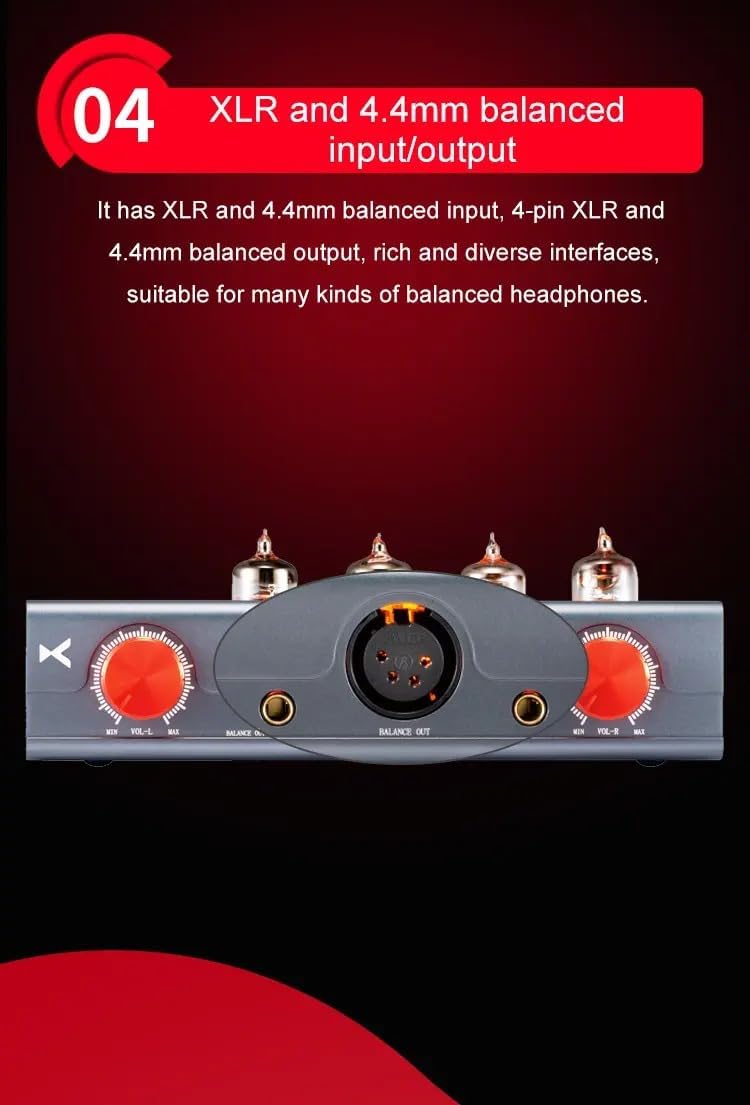 xDuoo MT-604 Balanced Tube Amplifier Headphone amp - Four 6J1 Tubes for pre-amp, Transistor for Class-A Amplifier