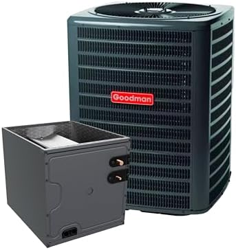 Goodman 2 TON 14.3 SEER2 AC Only Condenser with 17.5 inches wide upflow coil (GLXS4BA2410 CAPTA2422B3) including a free thermostat.