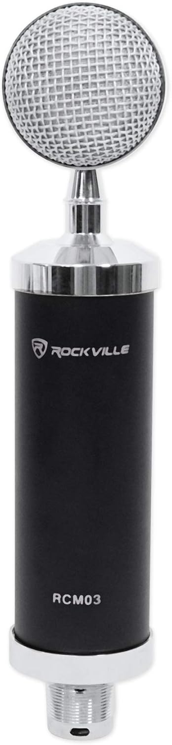 Presonus STUDIO 24C 2x2 USB-C Audio MIDI Recording Interface, 2 XMAX Mic Preamps Bundle with Rockville RCM03 Pro Recording Condenser Mic, PRO-M50 Studio Headphones and RDTS Tripod Mic Stand