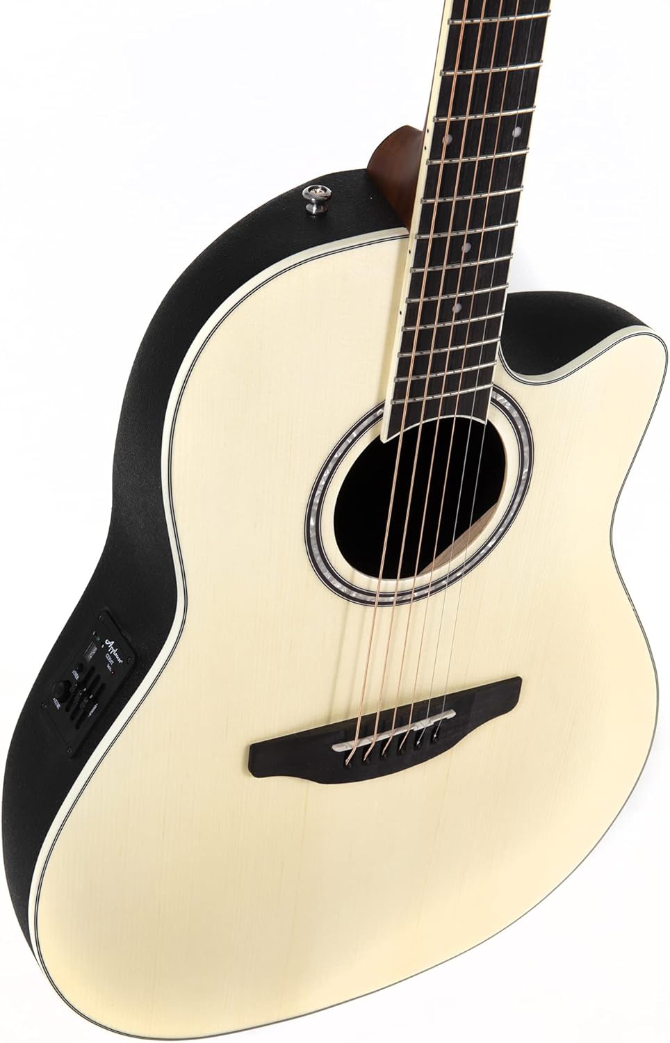 Applause Traditional AB24-4S Mid Cutaway Electric Acoustic Guitar (selected spruce top, mid-depth Lyrachord body, incl. 3-band EQ and tuner, scale length: 643 mm, nut width: 42.8 mm), Natural Satin