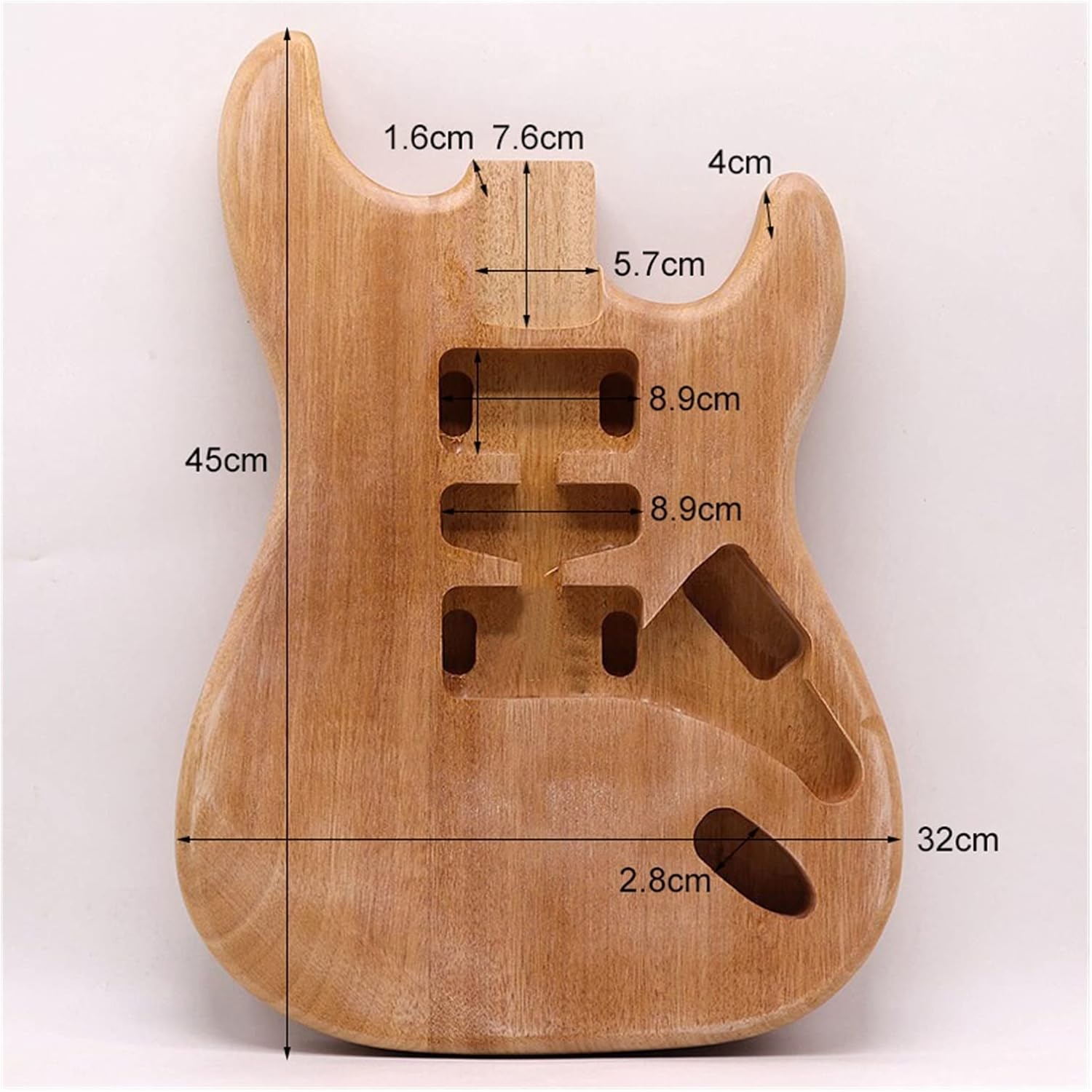 FLFL Wood Color Okoume Wood Hard Tail Guitar Body Electric Guitar Barrel Matte Finish Parts Unfinished Body Unfinished Guitar Kit