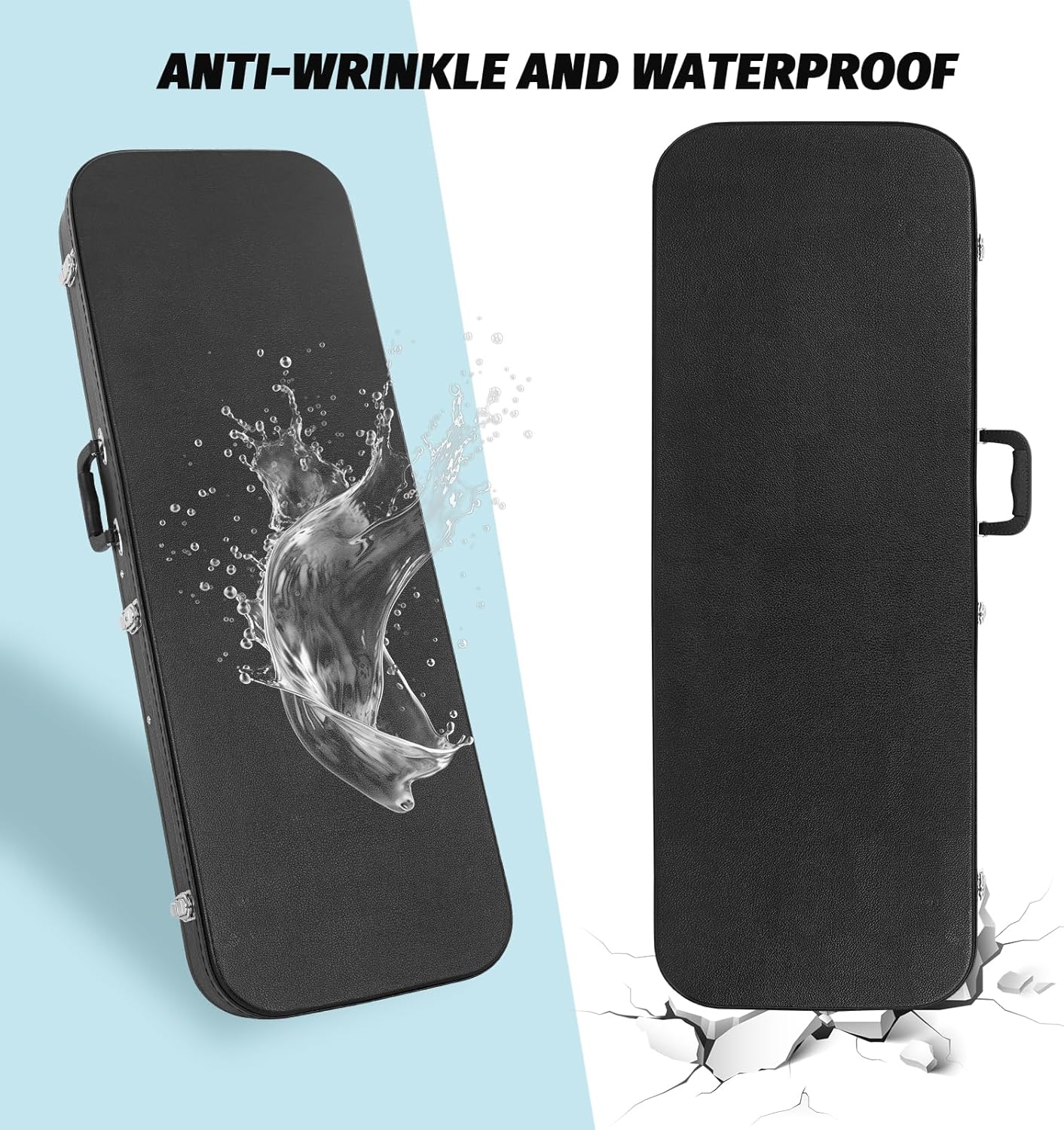 LETSROCK Electric Guitar Hard Shell Case, 39-Inch Standard Electric Guitar Hardshell Carrying Case for KST/KTL/170 Model with Lock Latch Padding (Black)