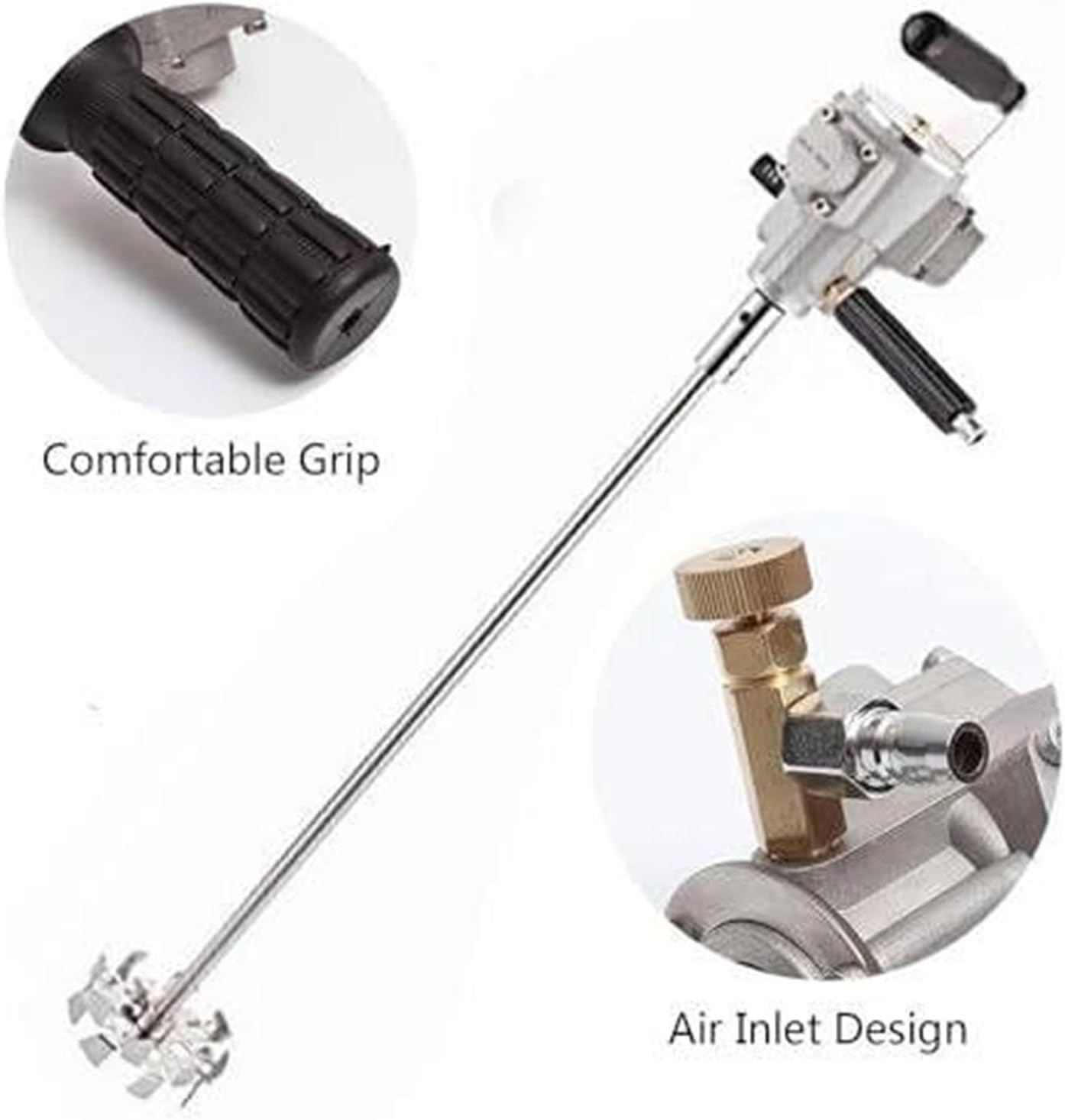 Concrete Mixer, Drum Pneumatic Mixer Machine, Handheld Paint Mix Tool, for Chemistry Liquid Stirring Dye Mixing Paint Mixing