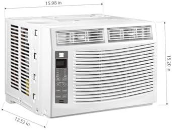Kenmore KM6K-R 6,000 BTU Window Air Conditioner for Small to Medium Rooms up to 250 Sq. Ft. – Quiet Cooling, Remote Control, Easy Install, Energy Efficient, Digital Display, Washable Filter