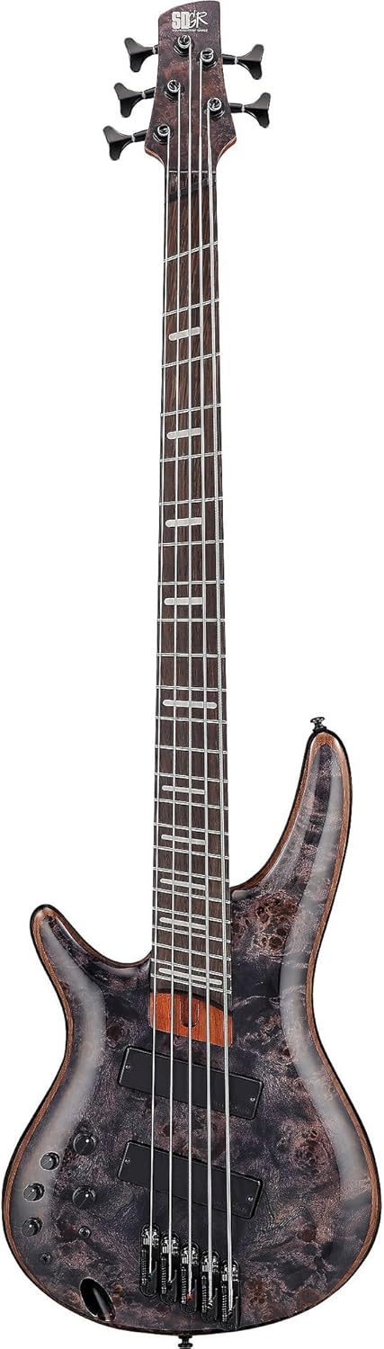 Ibanez SRMS805L Bass Workshop Left-Handed Multi-Scale 5-String Bass Guitar, Panga Panga Fingerboard, Deep Twilight