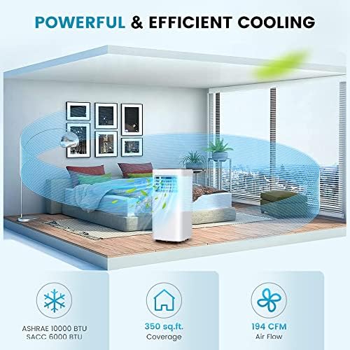 PETSITE 10000 BTU Portable Air Conditioner, 3 in 1 AC Cooling Unit with Remote Control, Dehumidifier, Sleep Mode, Window Kit, Personal AC Unit for Bedroom