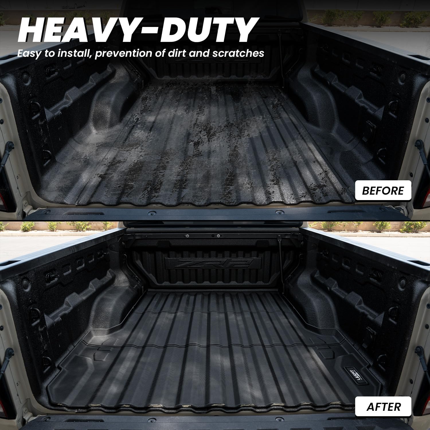 LASFIT Truck Bed Mat Fit for Chevrolet Chevy Colorado/GMC Canyon 2023 2024 2025 2026 5FT Accessories, Vehicle Bed Mat Custom Fit Flush All Weather Protection TPE Pickup Car Bed Cargo Trunk Liner
