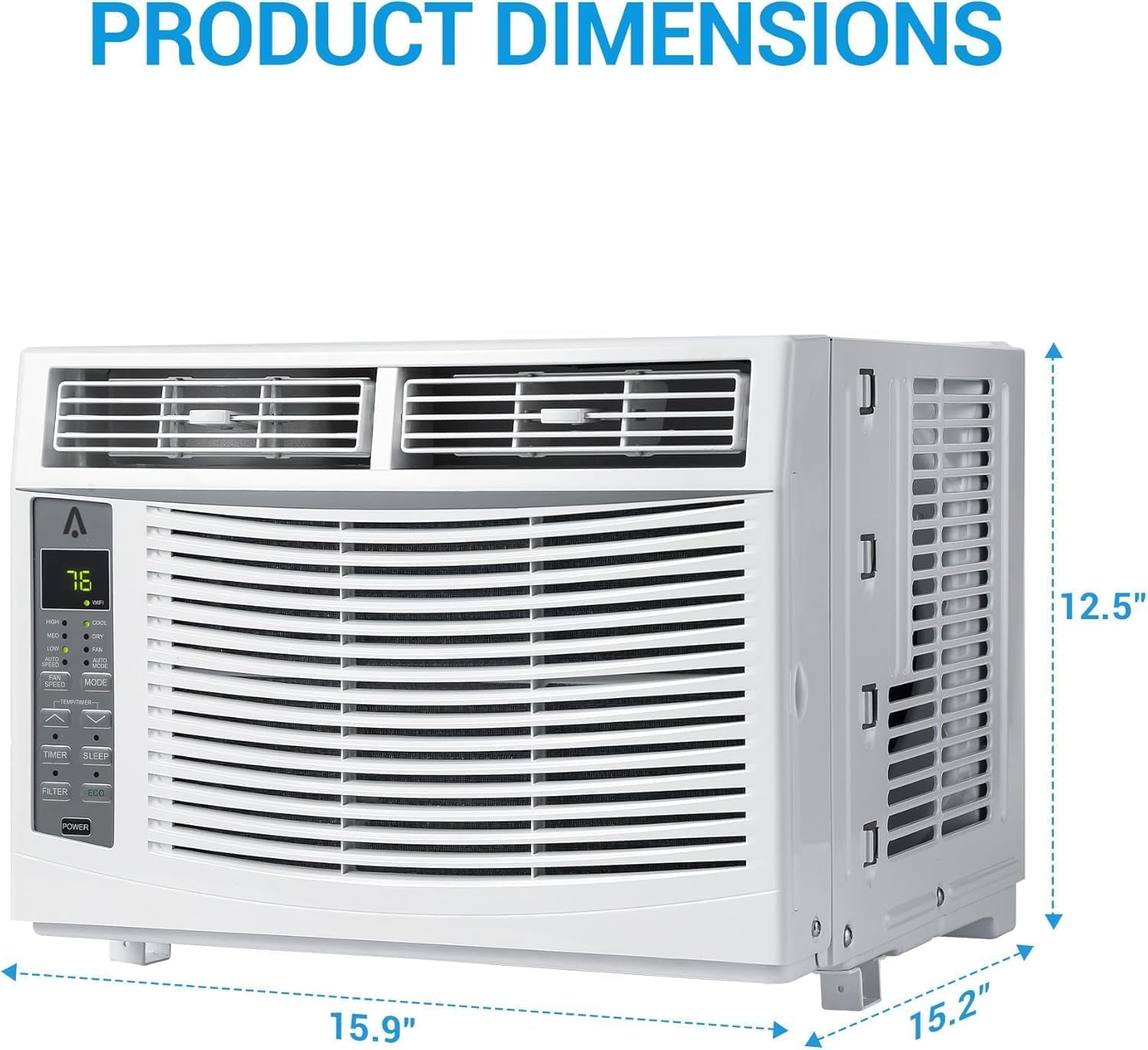 6000 BTU Window Air Conditioner with WiFi, Cools up to 350 Sq. Ft.,Smart Window AC Unit with Remote & App Control,3 Fan Mode,Sleep&ECO Mode,Washable Filter,for Bedroom Apartment Office,New R32