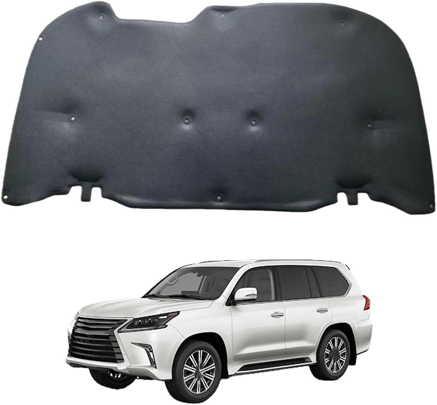 Car Front Hood Engine Sound Pad for Lexus LX 2016-2021 OE:53341-60410, Heat Insulation Cotton Mat Cover Soundproof Car Accessories