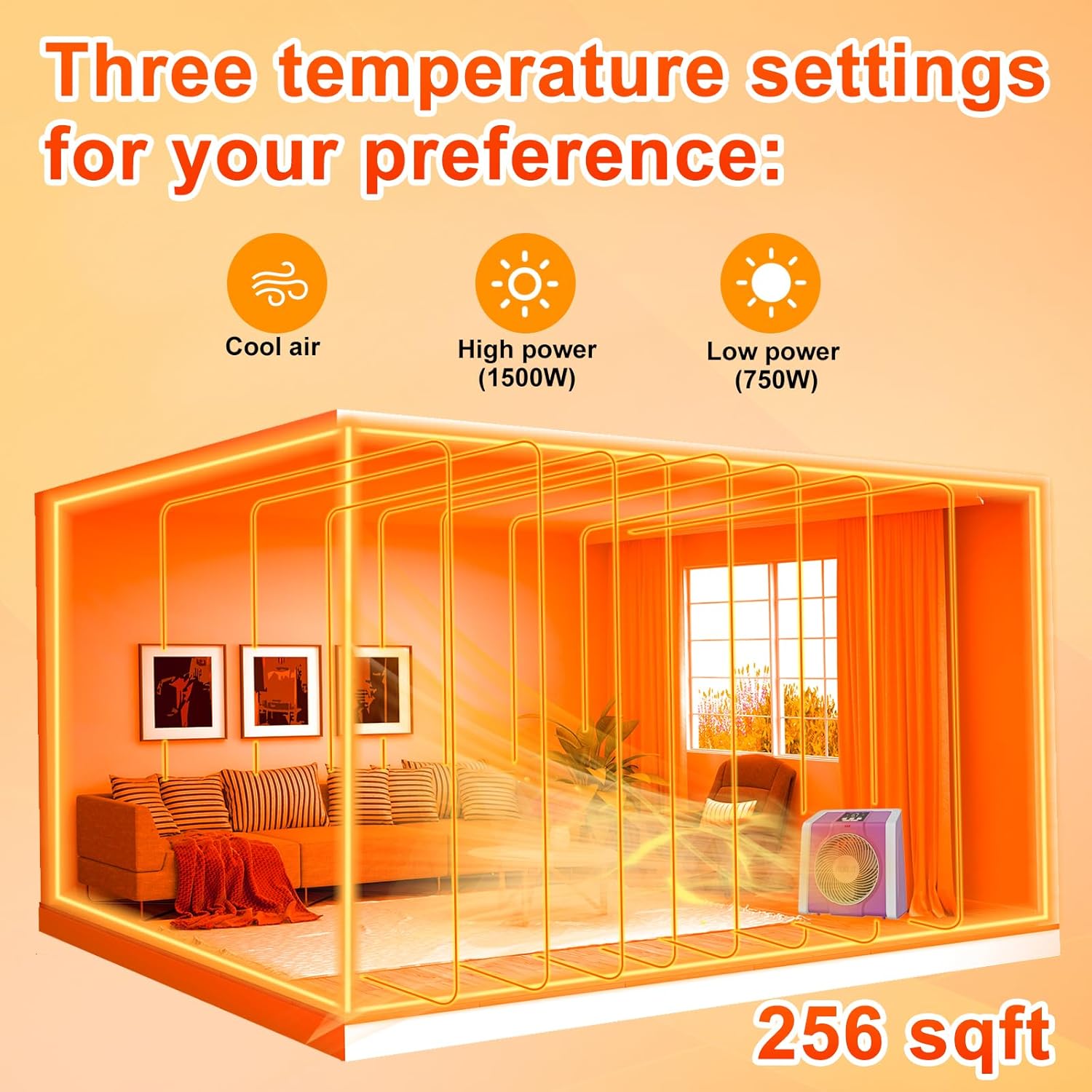 HEATIT Space Heater with Remote for Indoor, Digital Display with Thermostat,Containing Plasma & Ozone, 1-12H Timer, 1500W/750W,Electric Space Heater for Office, Bedroom,Pink,10.6