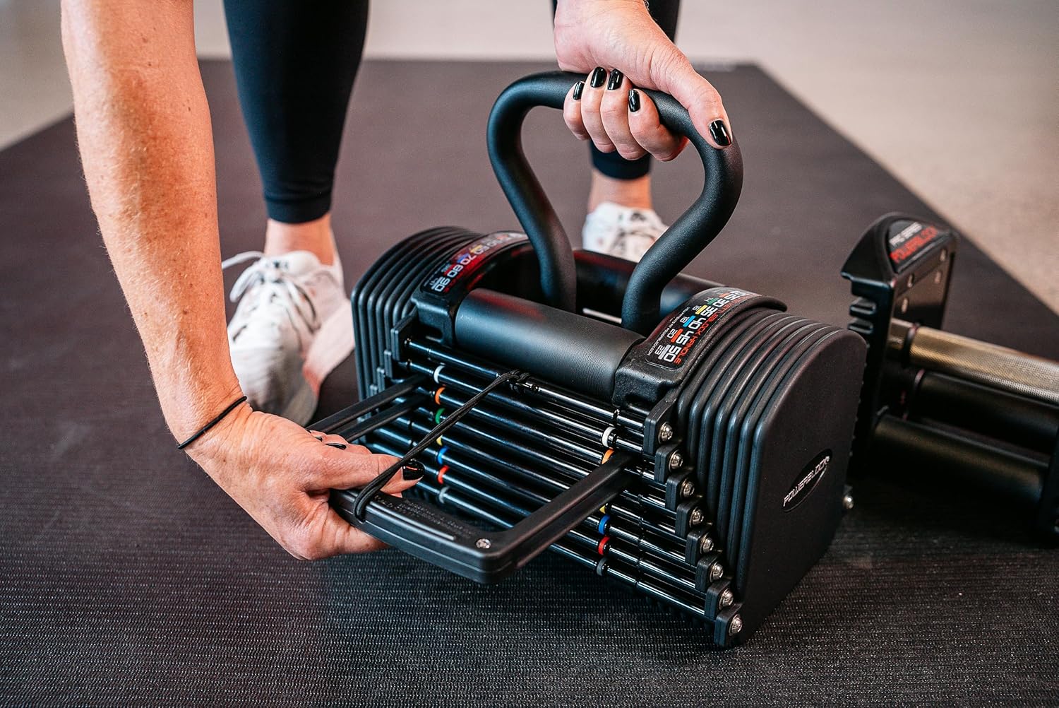 PowerBlock Pro Series Kettlebell Handle – Compatible Pro Series Dumbbells, Strength Training Accessory, for Home Gym & Commercial Use, Workout Equipment, Black