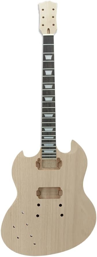 Electric Guitar Kit With Mahogany Body Mahogany Neck 6 String Left Handed Rosewood Fretboard 22 Fret 24.75 Inch For Building Guitar