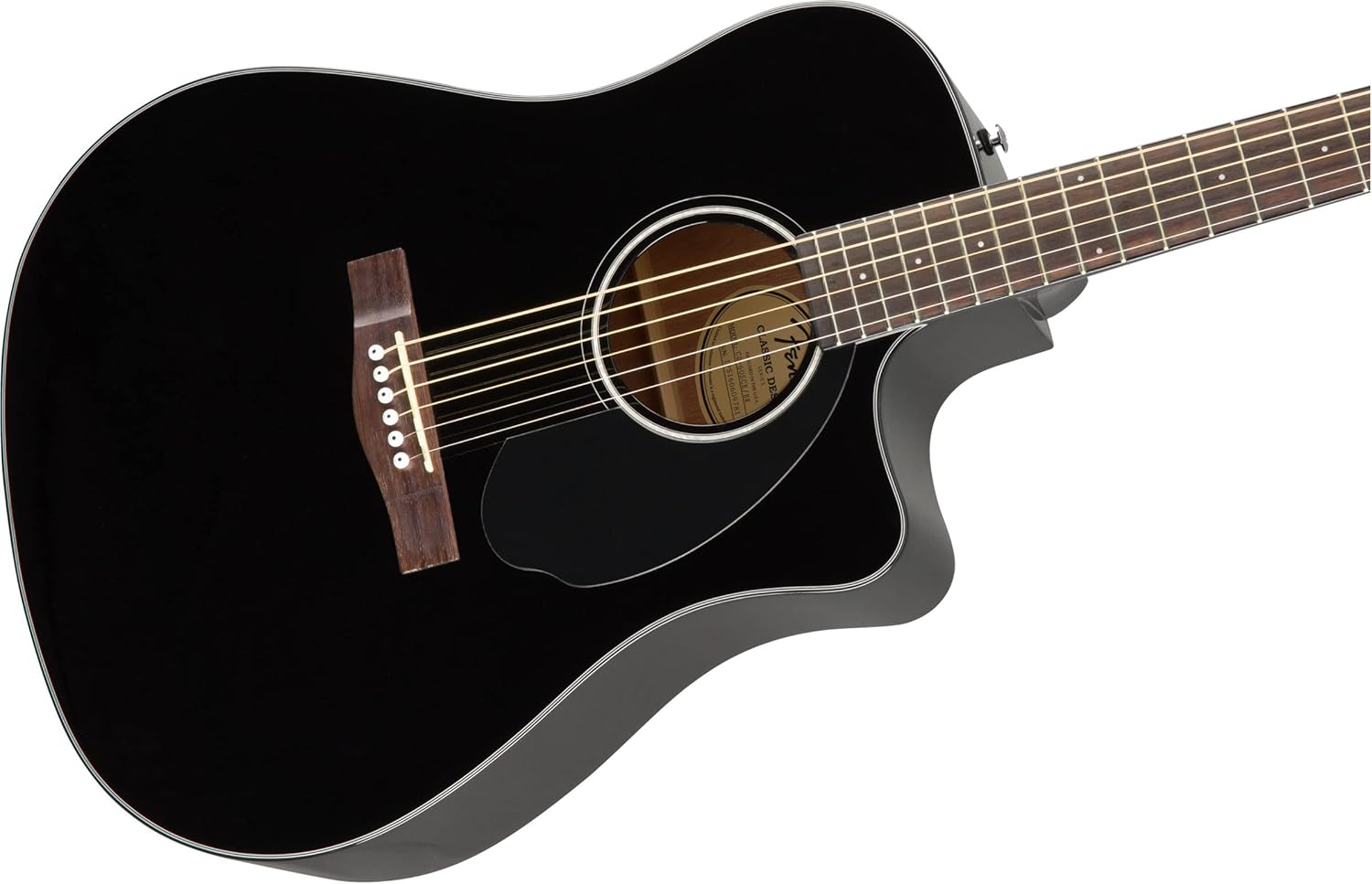 Fender Solid Top Dreadnought Acoustic-Electric Guitar, Walnut Fingerboard - Black, CD-60SCE