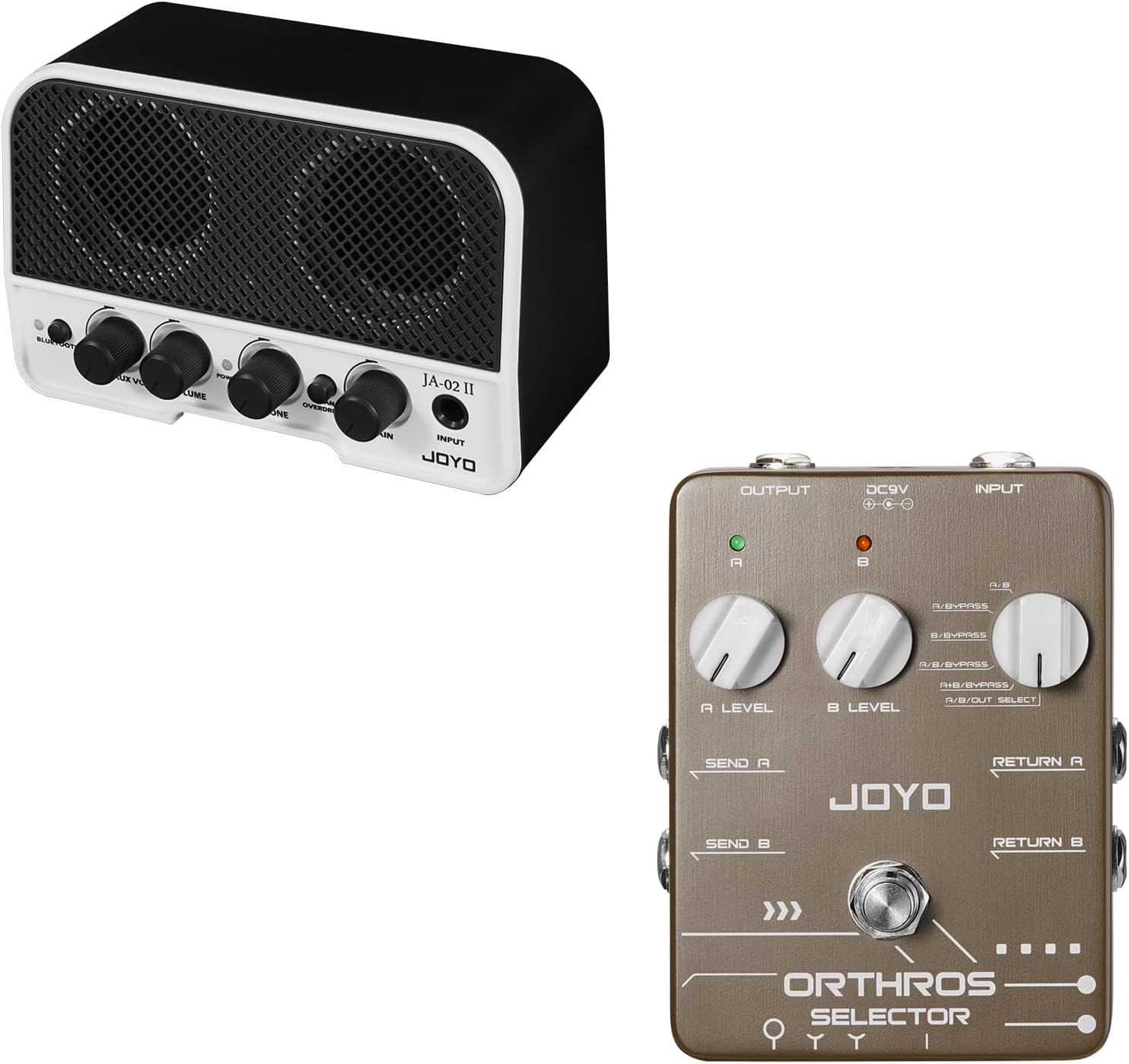 JOYO JF-24 Line Selector Guitar Pedals 6 Mode and 5W Mini Guitar Combo Amplifier JA-02 II Black